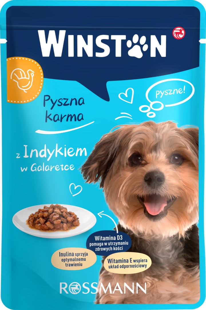 WINSTON WET FOOD FOR ADULT DOGS WITH TURKEY IN JELLY 100 G