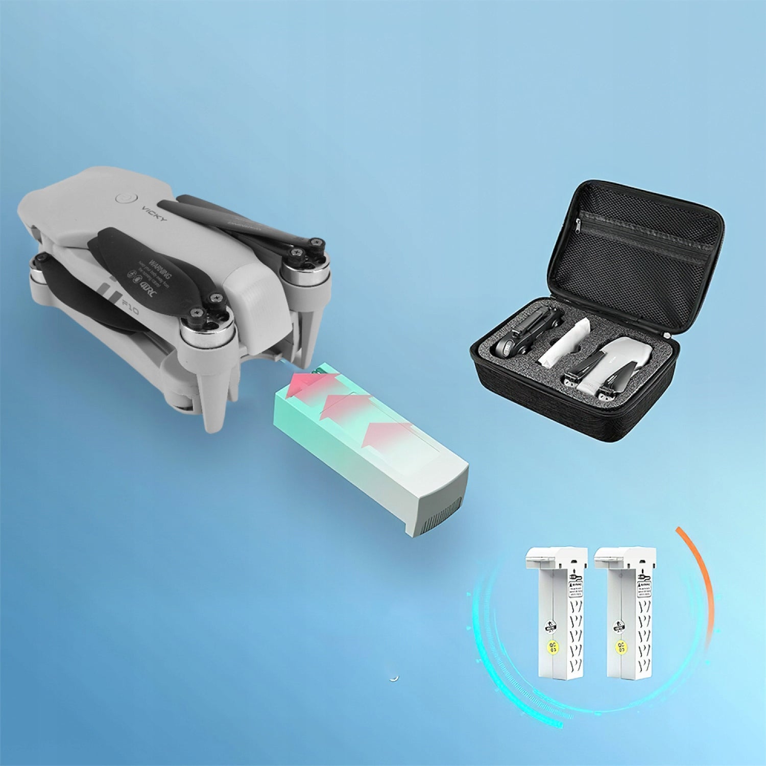WIPKVIEY DRONE T26 WITH CAMERA 1080P FPV FOLDABLE 3D FLIP 2 BATTERIES Packaging status original