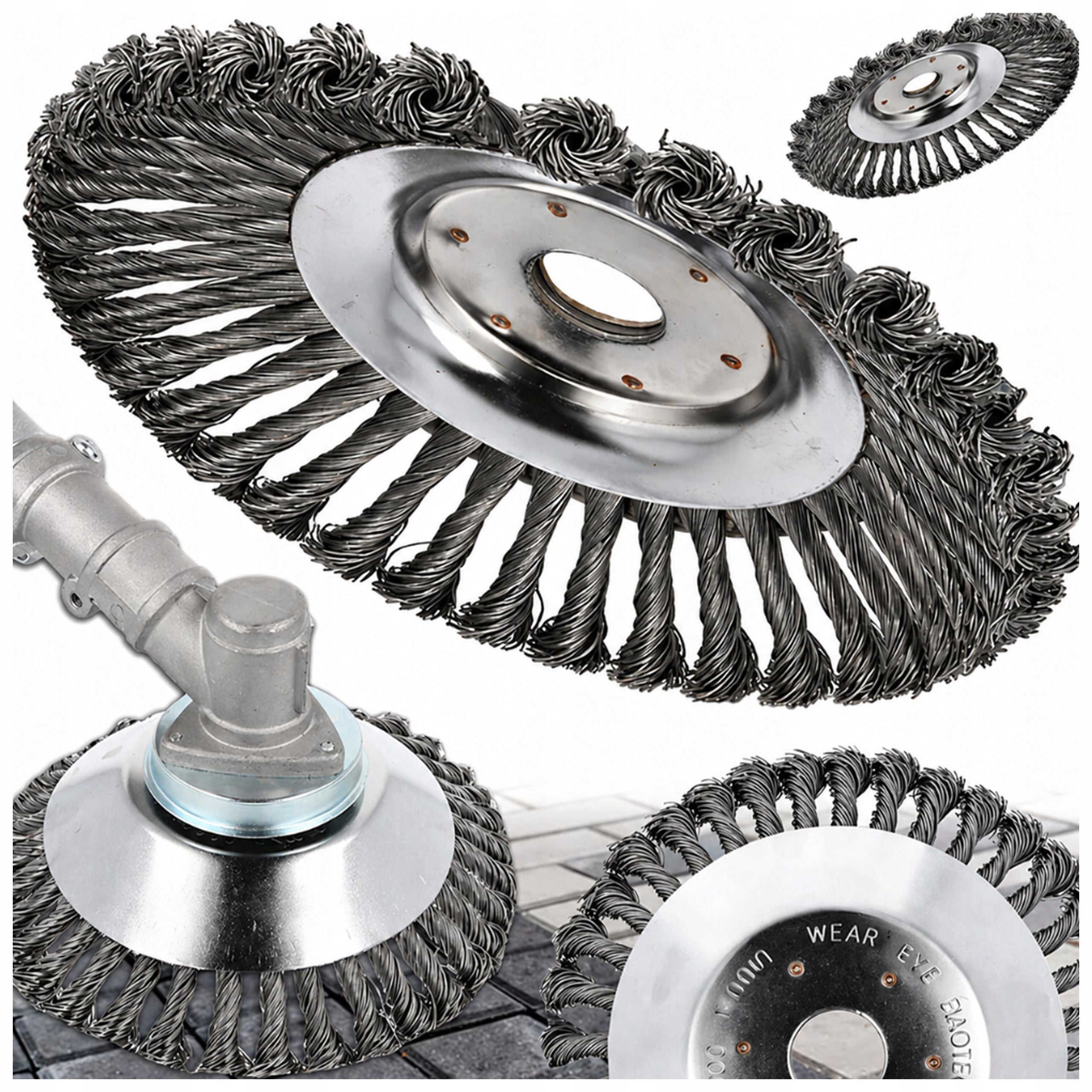 WIRE BRUSH FOR COMBUSTION SCYTHE FOR CLEANING WEED CUBE PAVING