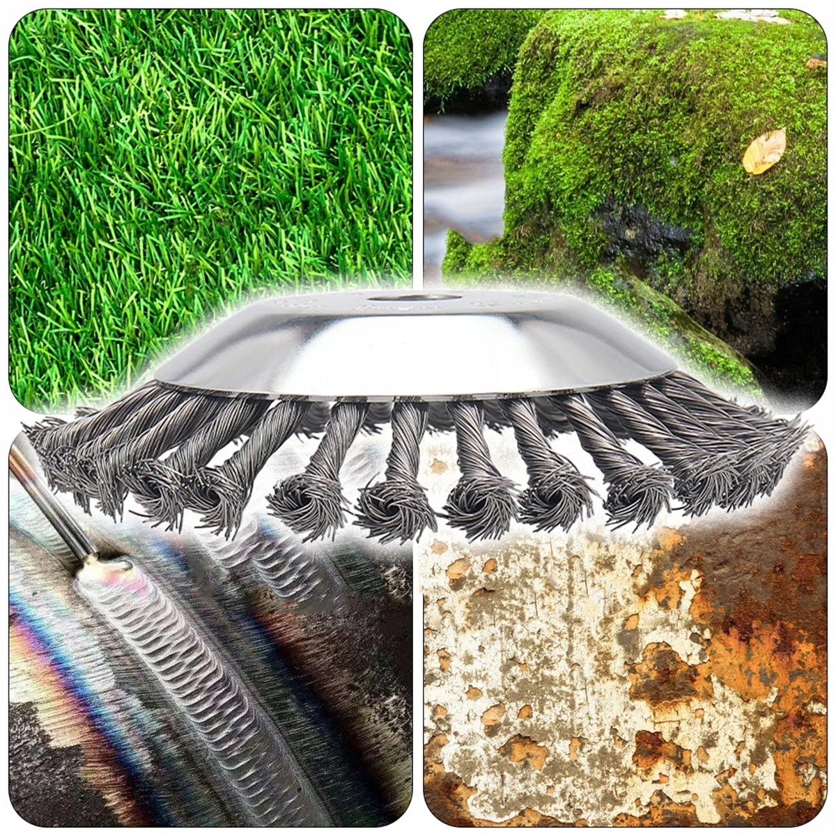 WIRE BRUSH FOR COMBUSTION SCYTHE FOR CLEANING WEED PAVING STONES Packaging status original