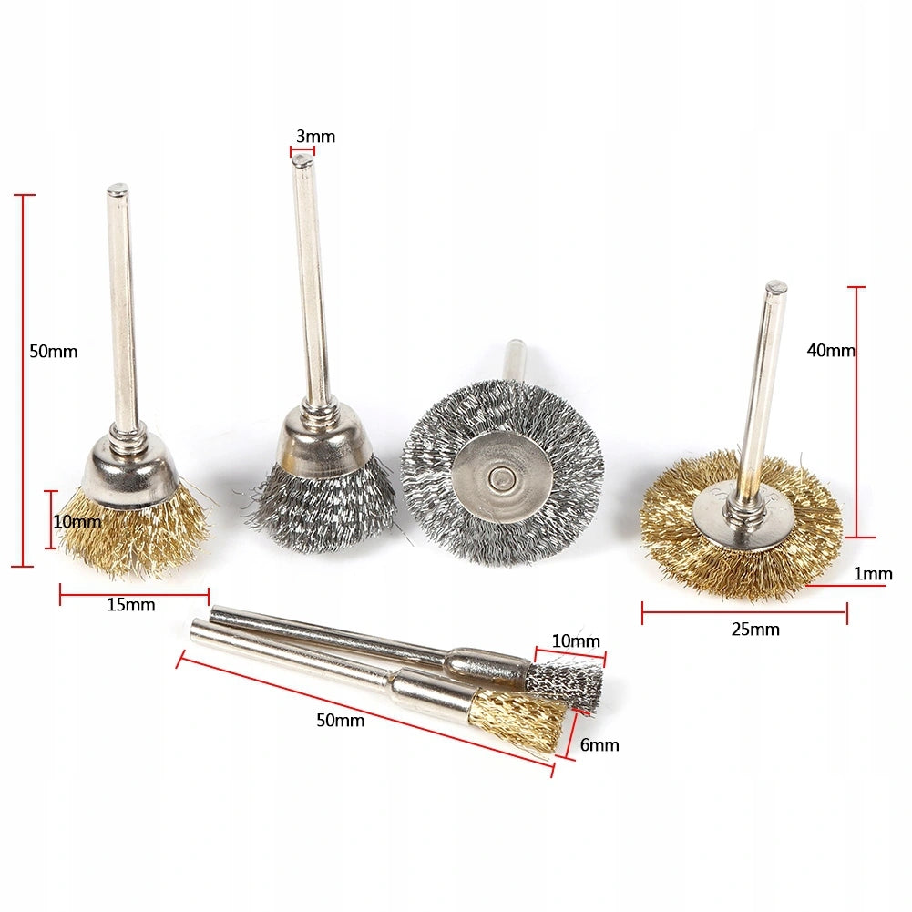 WIRE BRUSHES BRASS SET FOR SCREWDRIVER DRILL STEEL WIRE 36 PCS Manufacturer code JYA01674