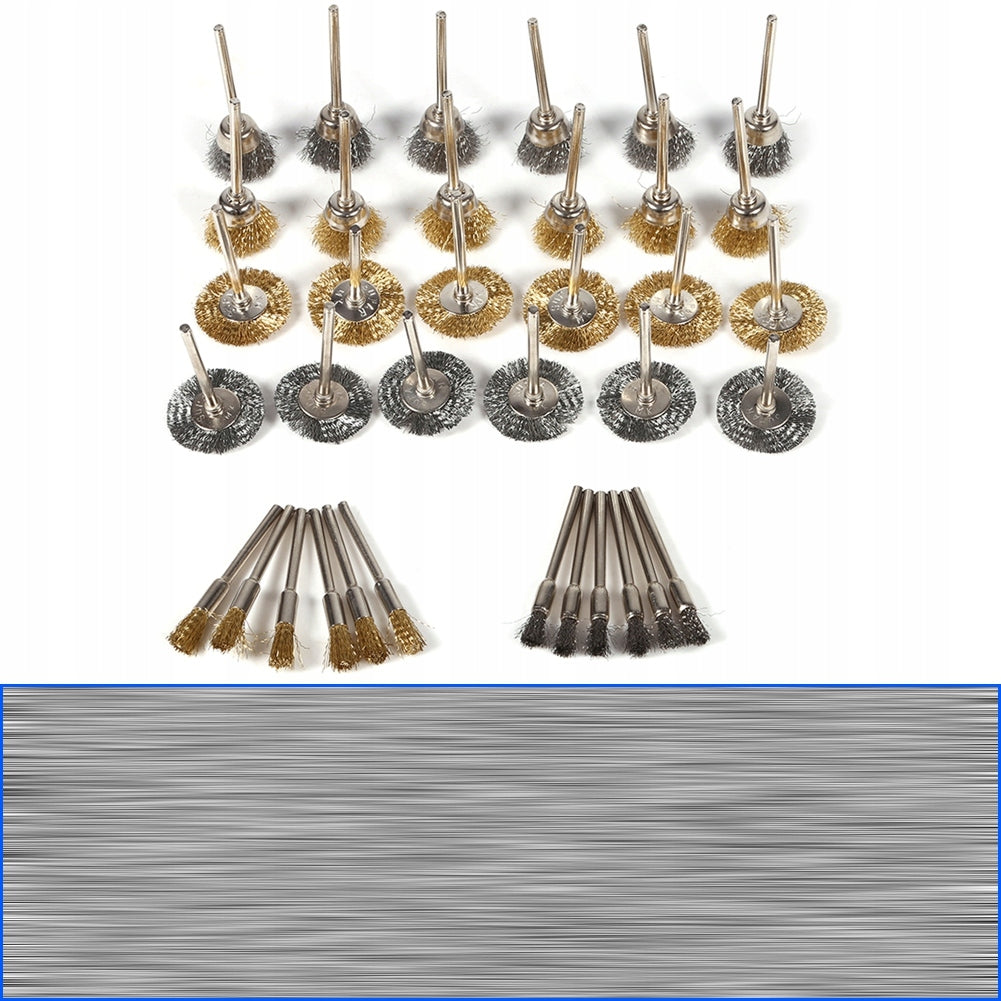 WIRE BRUSHES BRASS SET FOR SCREWDRIVER DRILL STEEL WIRE 36 PCS Packaging status original