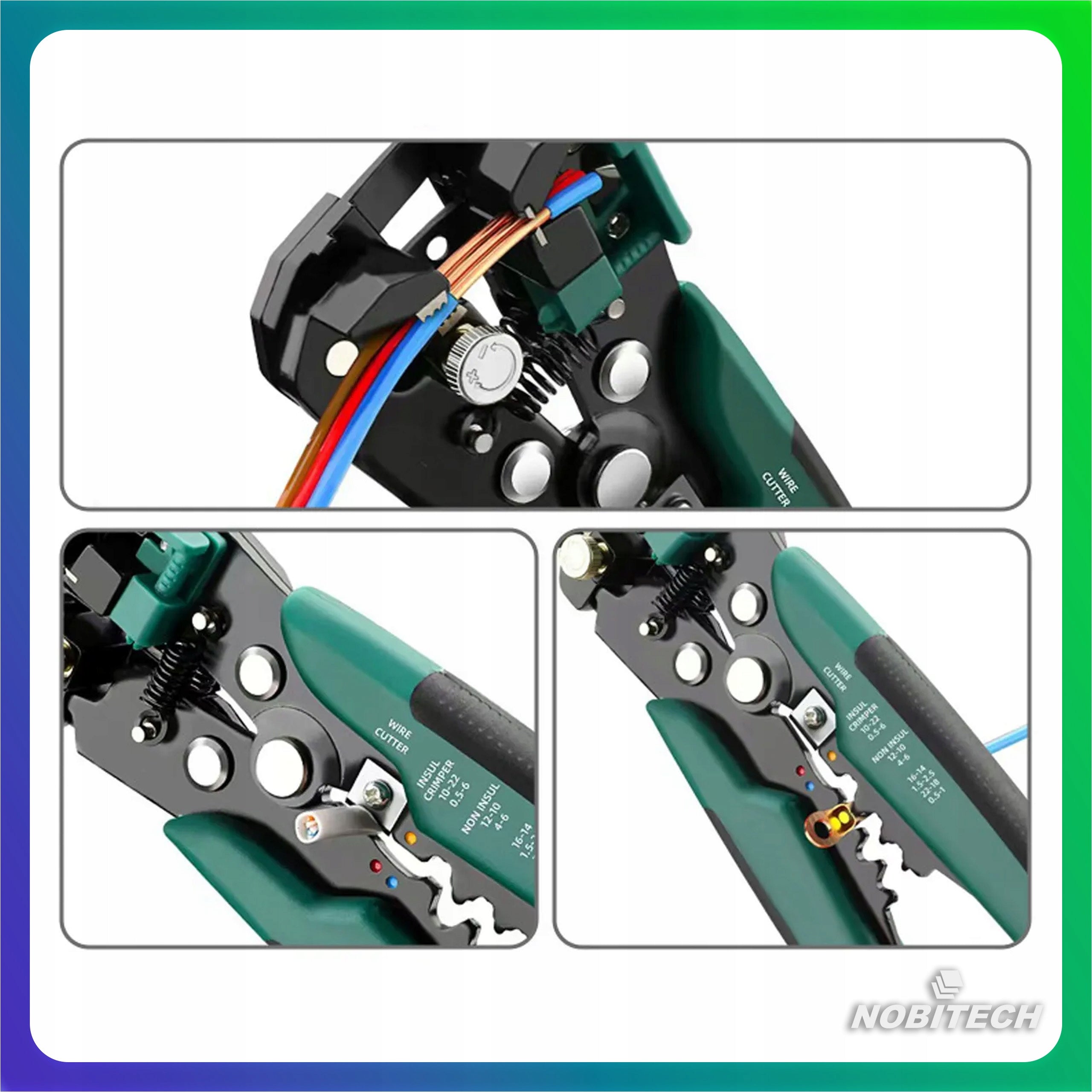 WIRE CUTTING INSULATION PULLING PLIERS AUTOMATIC CUTTING 0,2-6MM Brand Nobitech