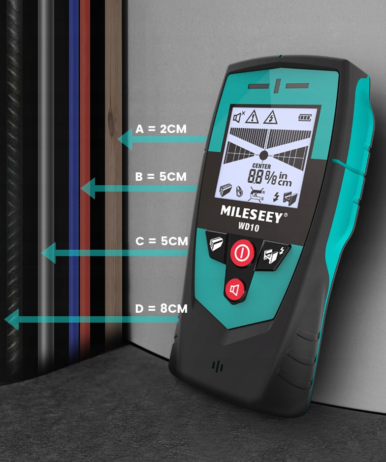 WIRE DETECTOR WOOD METAL CABLE DETECTOR SOLID DURABLE IP65 Brand Mileseey