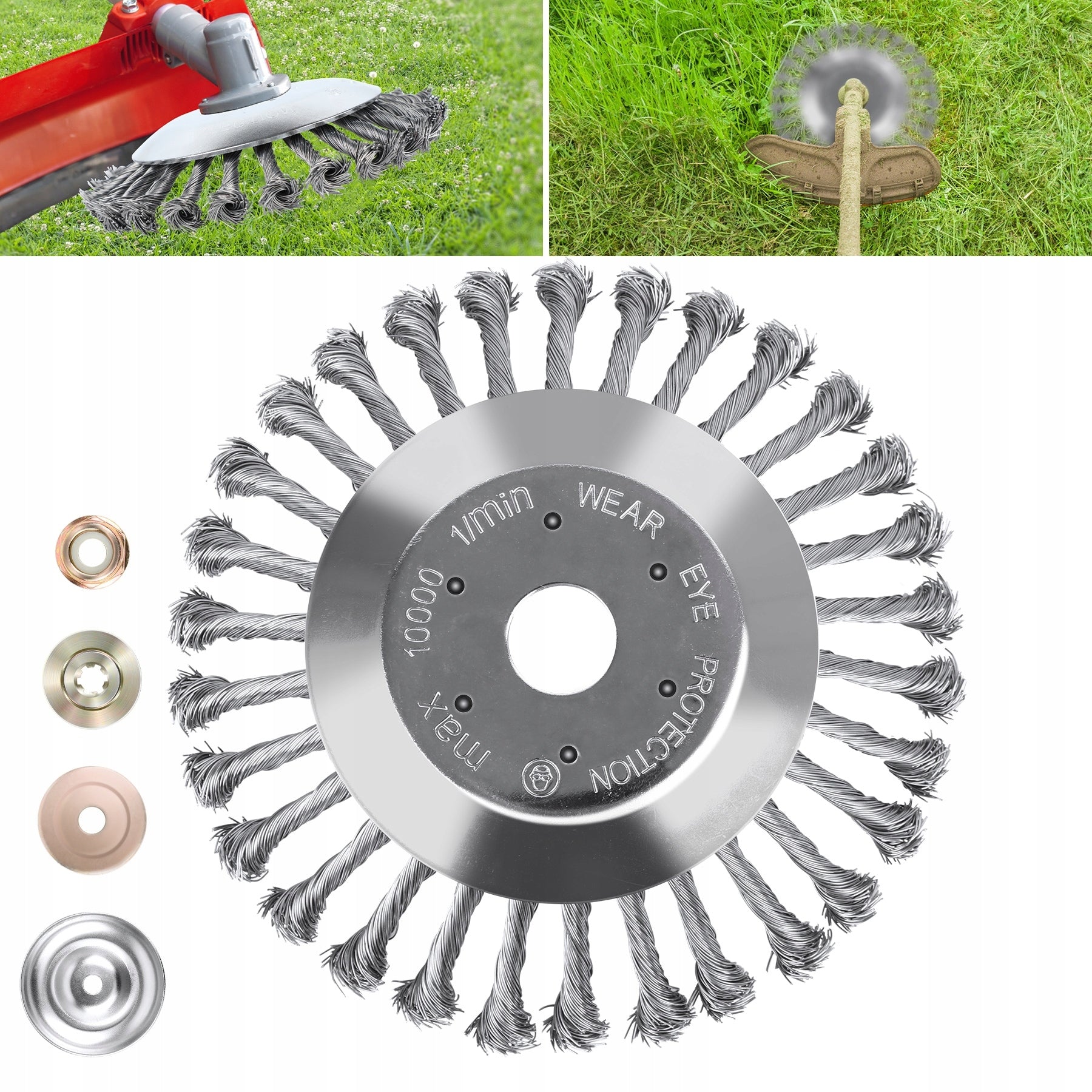 WIRE DISC WIRE BRUSH FOR COMBUSTION SCYTHE WEEDS FOR CUBE BLACK