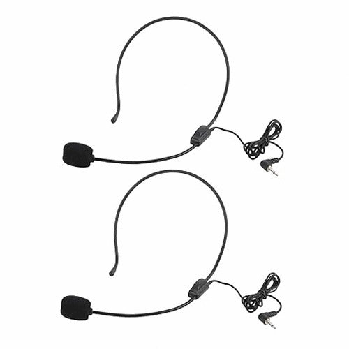 WIRED MICROPHONE WITH HEADBAND FOR SINGING SPEAKING SET OF 2