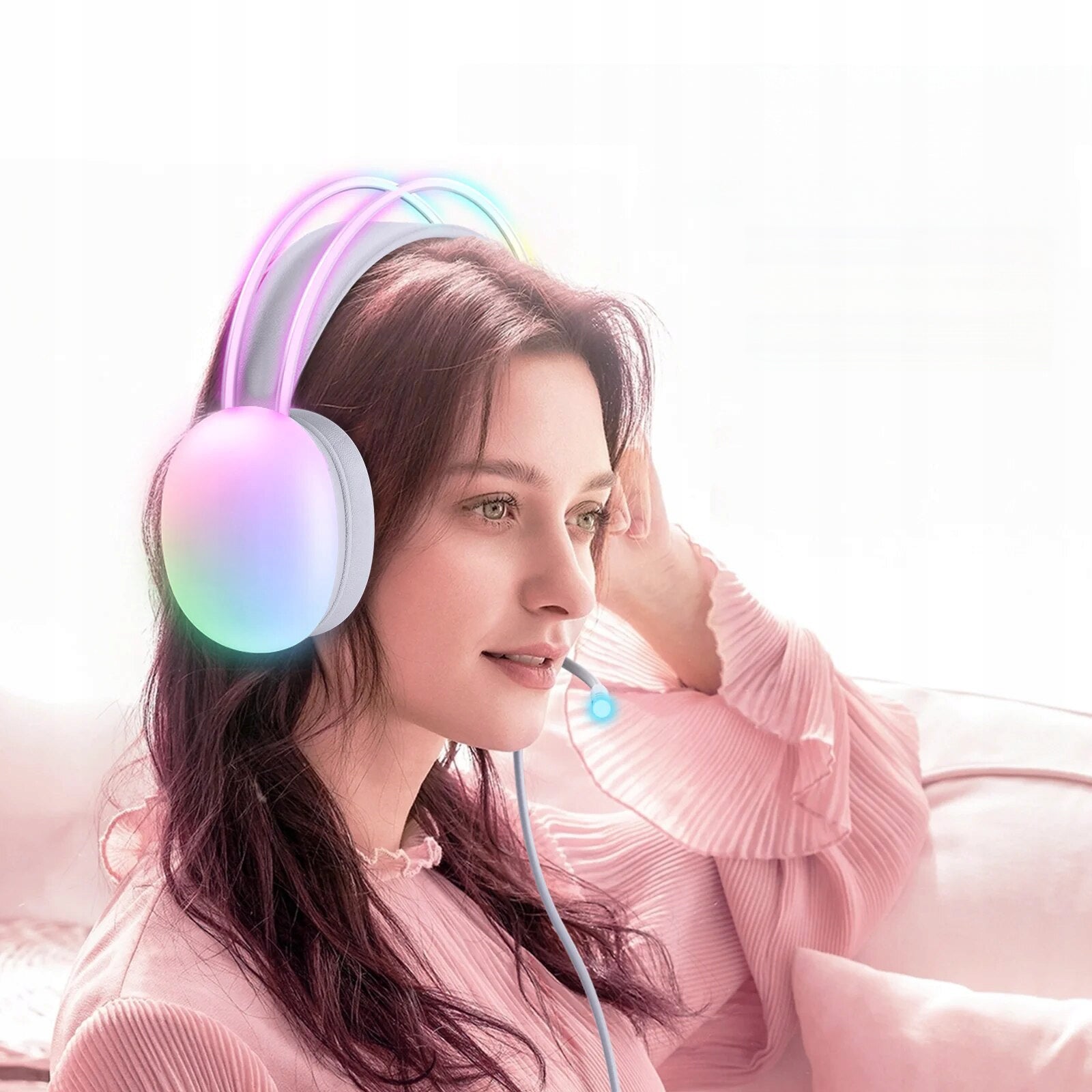 WIRED RGB LED ON-EAR GAMING HEADPHONES WITH MICROPHONE FOR GAMERS PRO Manufacturer code DLA DZIECKA NA PREZENT NA ŚWIĘTA GAMINGOWY
