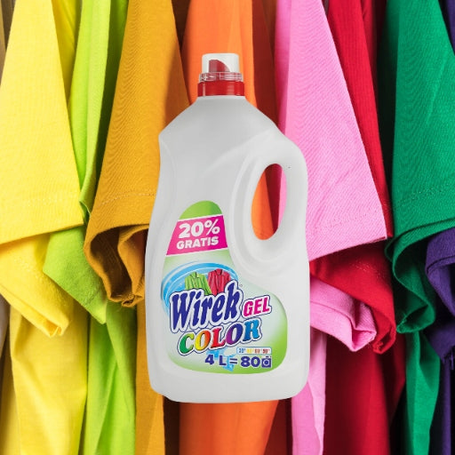 WIREK Washing Liquid 4L Color GEL Protects Colorful Clothes White EFFICIENT x2 Packaging status original