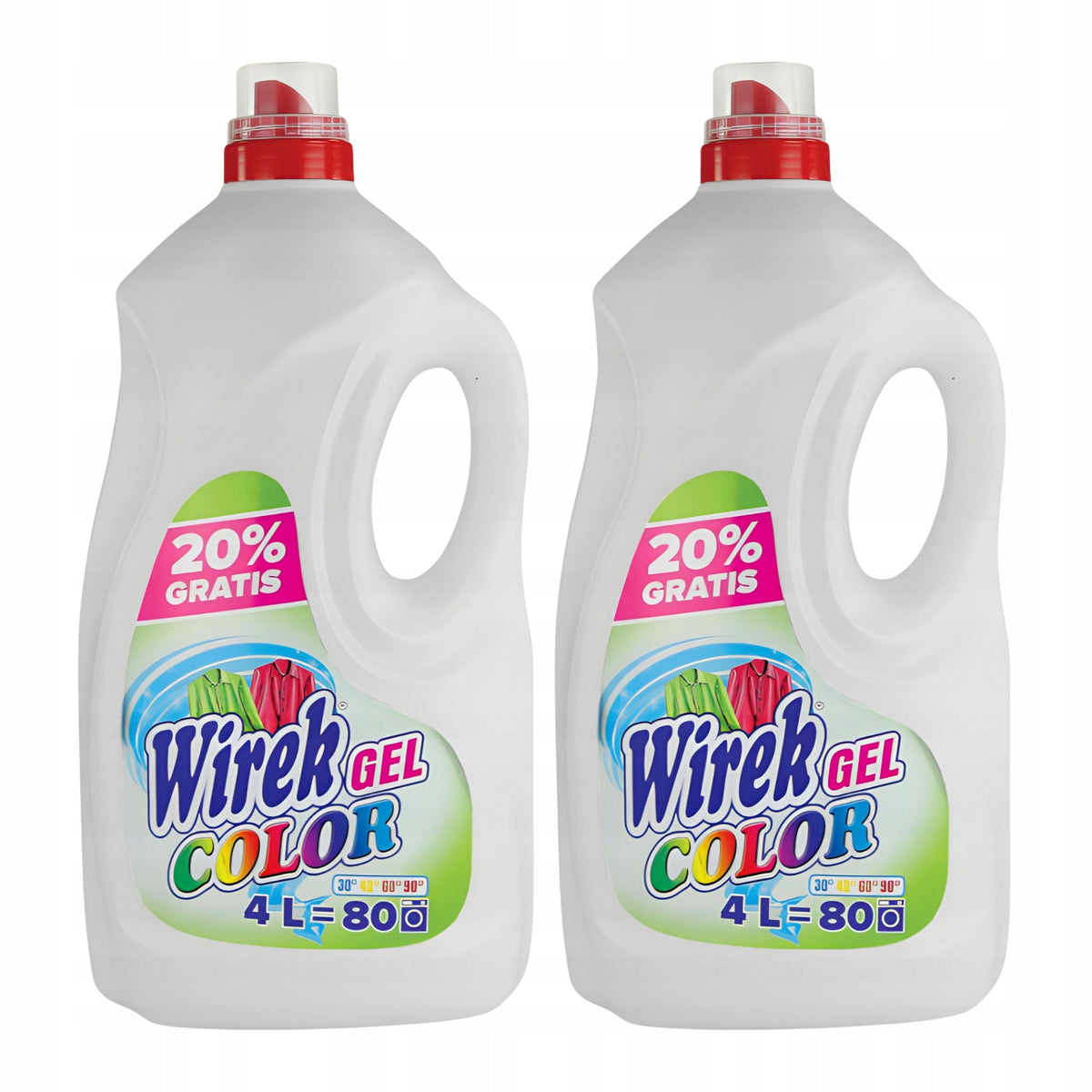 WIREK Washing Liquid 4L Color GEL Protects Colorful Clothes White EFFICIENT x2