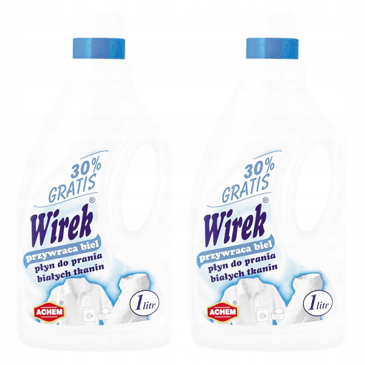 WIREK Washing Liquid For White Fabrics RESTORES WHITE Protects Fabrics 1L x2