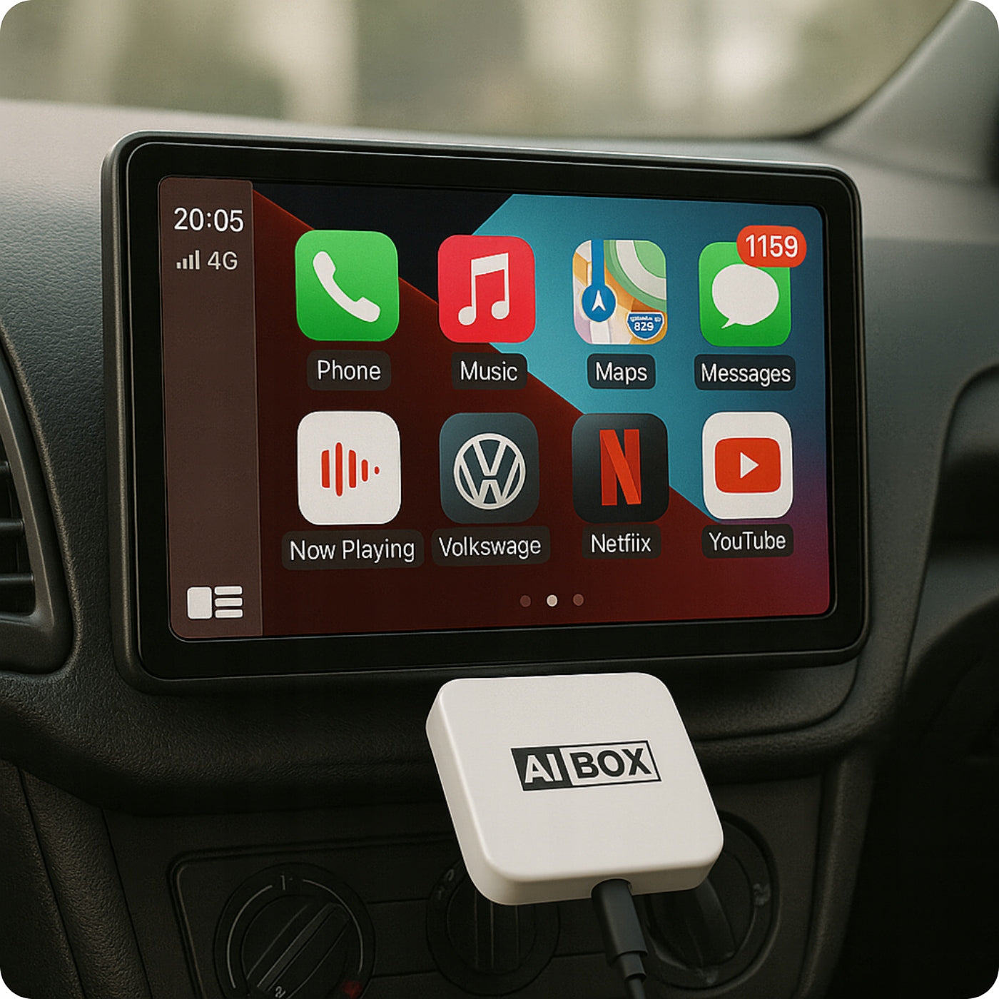 WIRELESS APPLE CARPLAY ANDROID AUTO NETFLIX YOUTUBE ADAPTER SMART USB Packaging status original