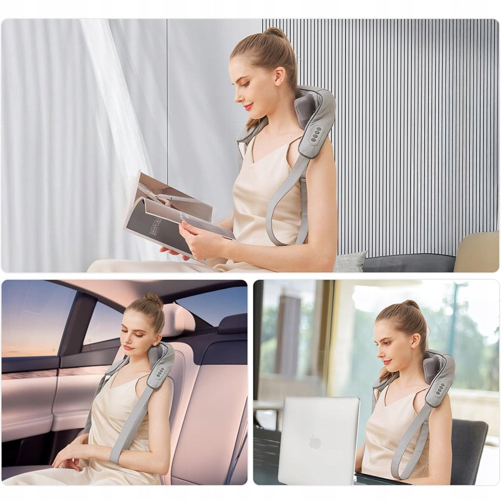 WIRELESS BACK NECK MASSAGER HEATED SHIATSU 3D PORTABLE Medical device no