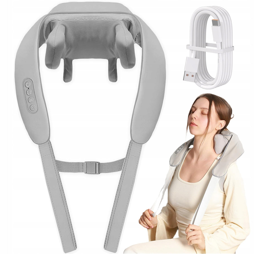 WIRELESS BACK NECK MASSAGER HEATED SHIATSU 3D PORTABLE
