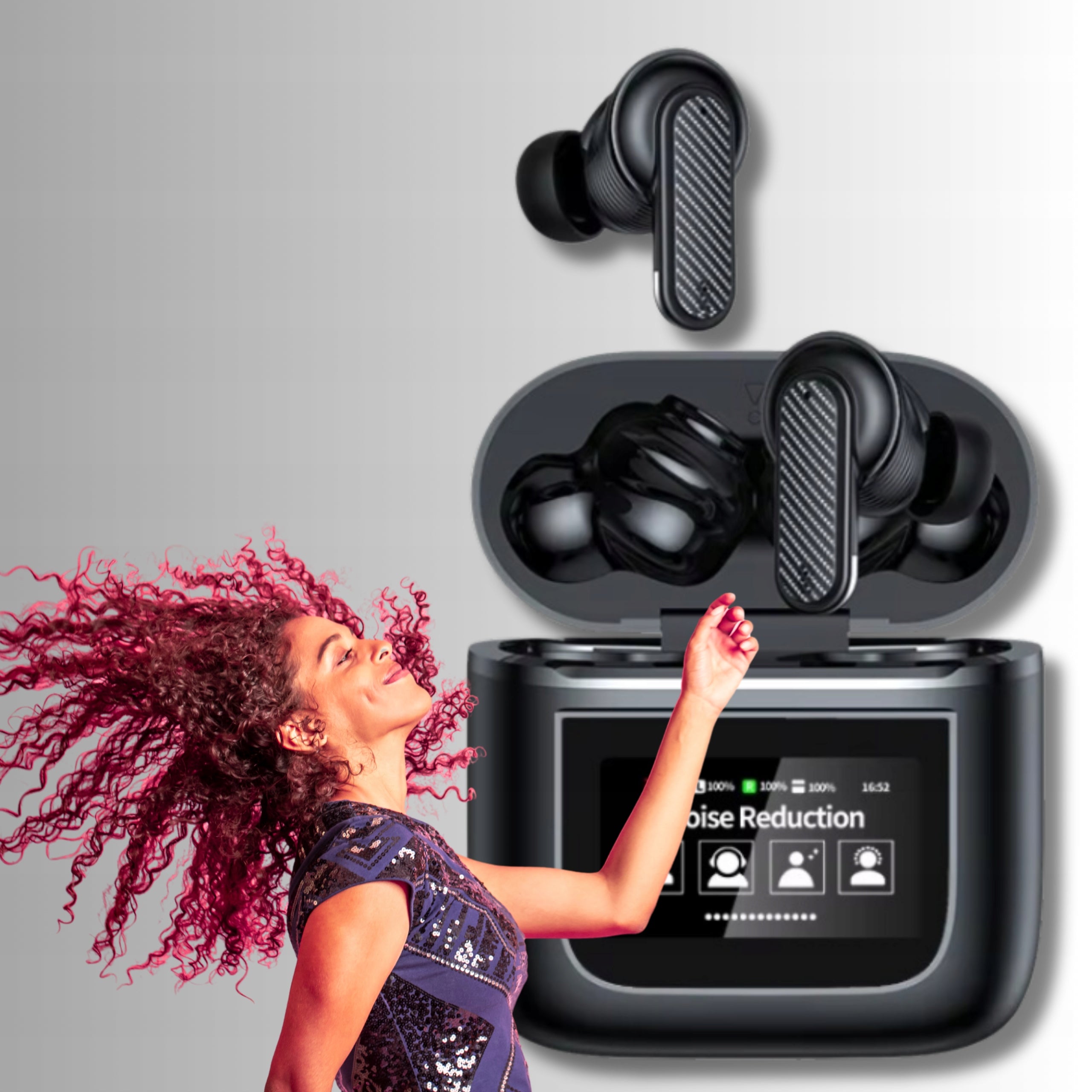 WIRELESS BLUETOOTH HEADPHONES IN-EAR TOUCH SCREEN POLISH MENU Manufacturer code Słuchawki bezprzewodowe z ekranem dotykowym