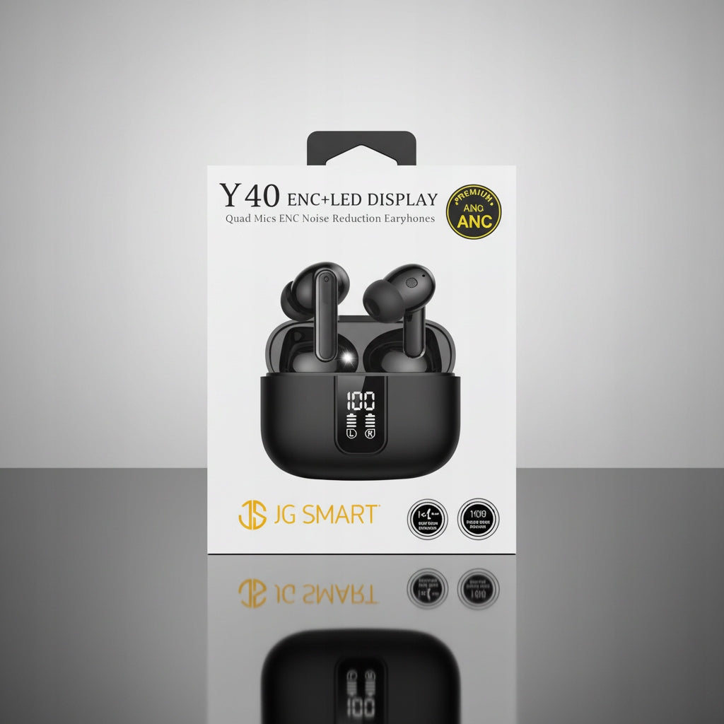 WIRELESS BLUETOOTH IN-EAR HEADPHONES BLACK ANC BT 5.3 POWERBANK Packaging status original