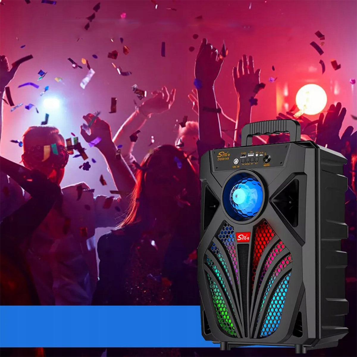 WIRELESS BLUETOOTH KARAOKE SPEAKER LARGE BOOMBOX MOBILE EVENT Packaging status original