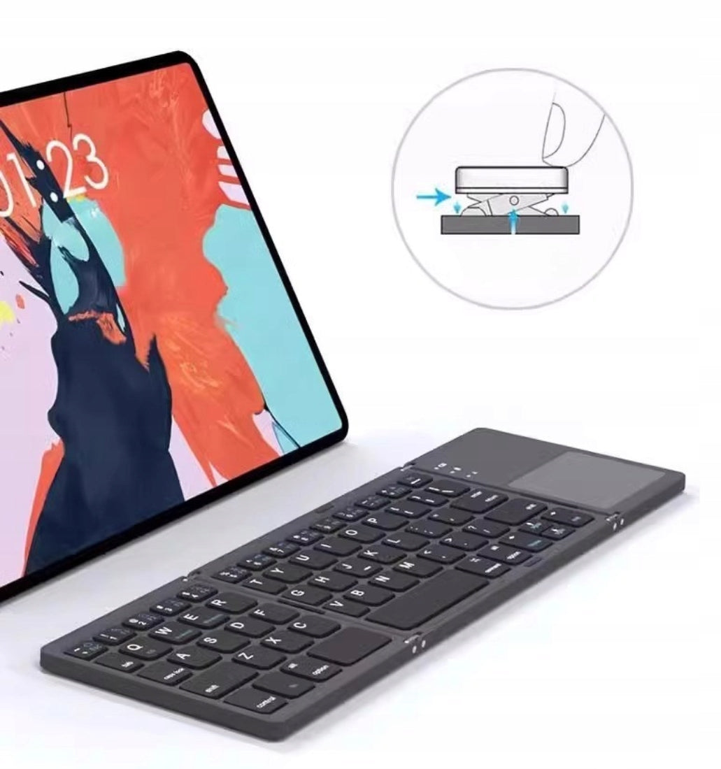 WIRELESS BLUETOOTH KEYBOARD TOUCHPAD UNIVERSAL FOLDING 50H Manufacturer code Yes688d9AA