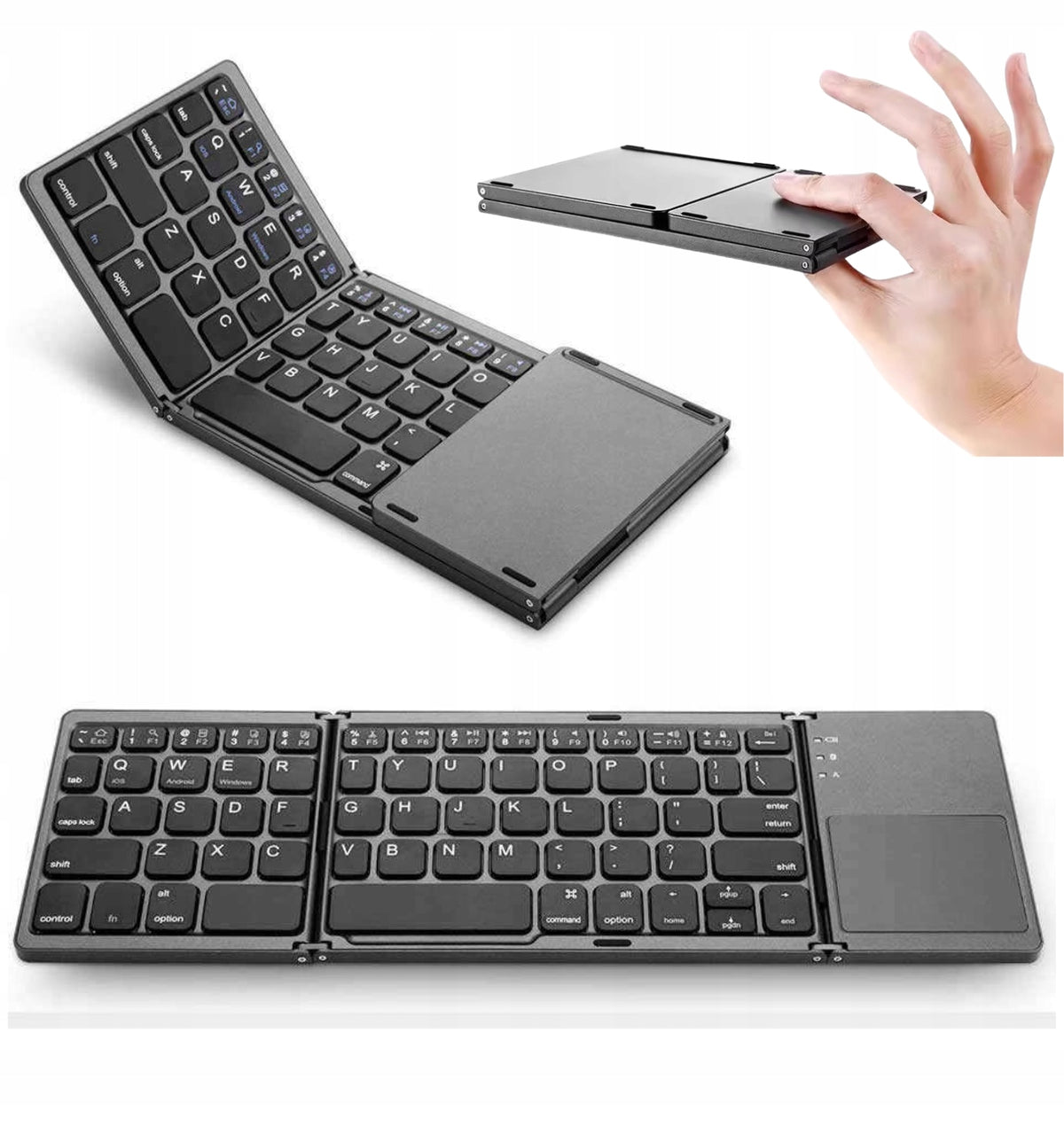 WIRELESS BLUETOOTH KEYBOARD TOUCHPAD UNIVERSAL FOLDING 50H