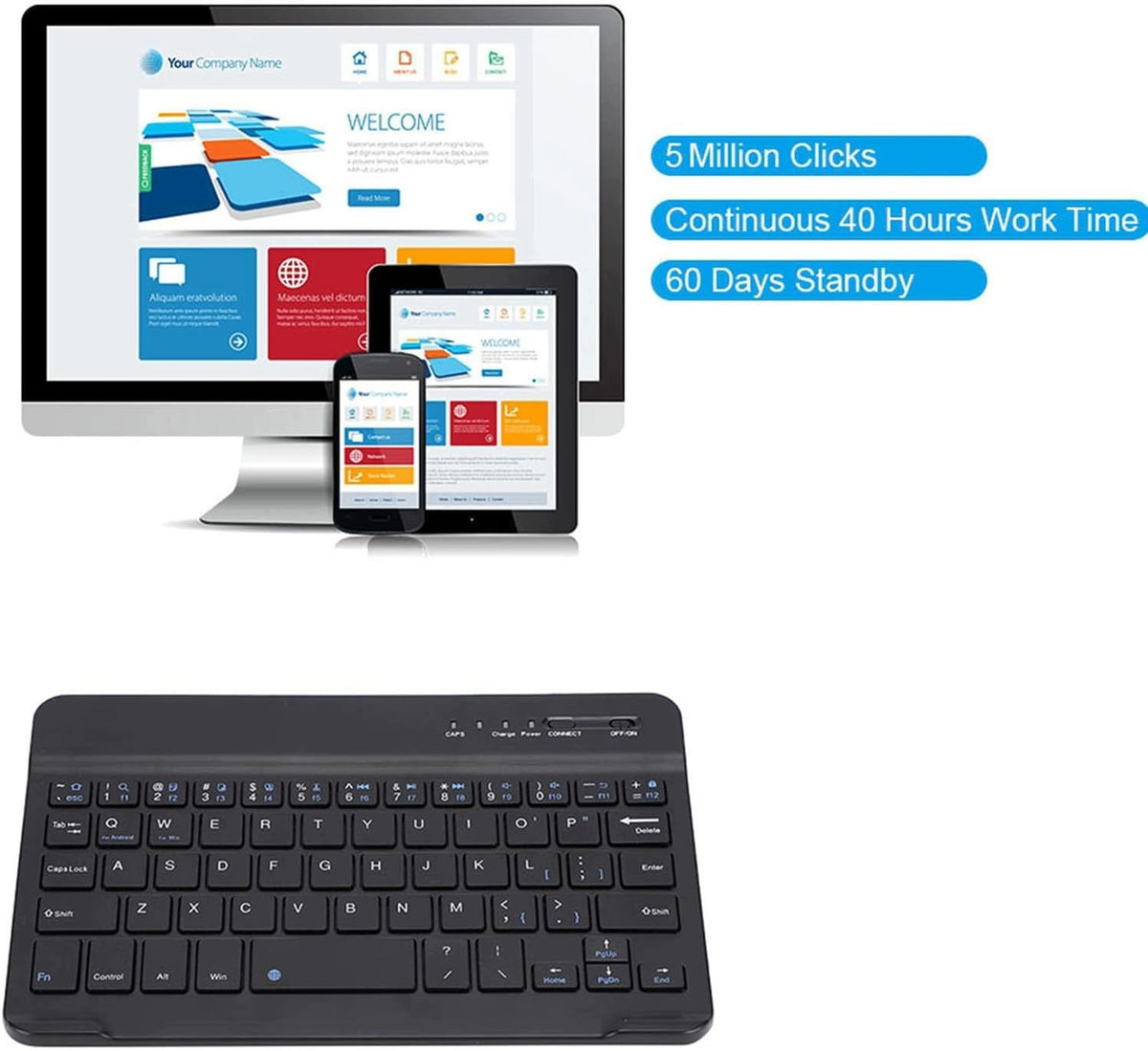 WIRELESS BLUETOOTH KEYBOARD ULTRA-THIN WATERPROOF MINI Manufacturer Jectse