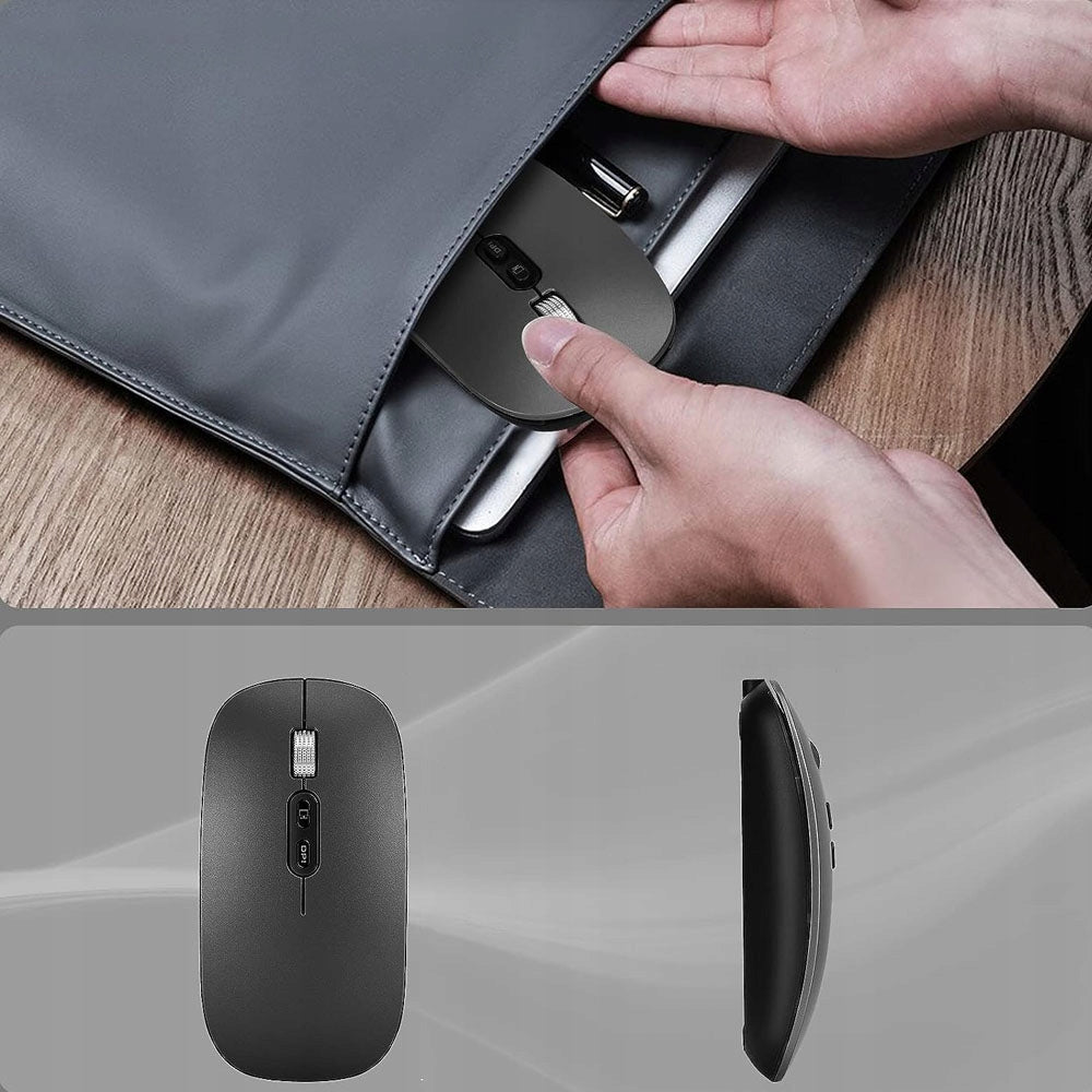 WIRELESS BLUETOOTH MOUSE QUIET BLACK 2.4G Batteries included no