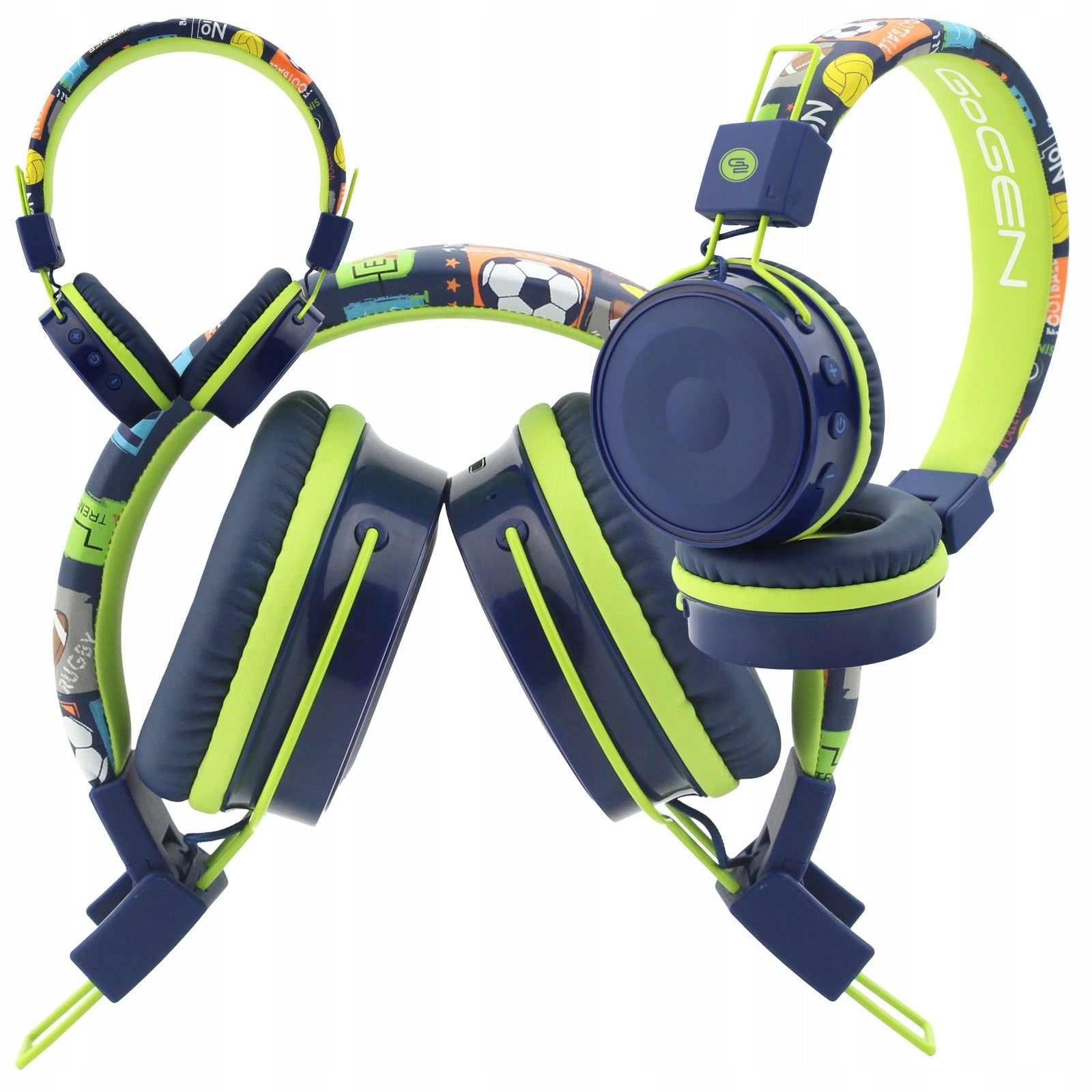 WIRELESS BLUETOOTH ON-EAR HEADPHONES FOR CHILDREN BLUE GOGEN