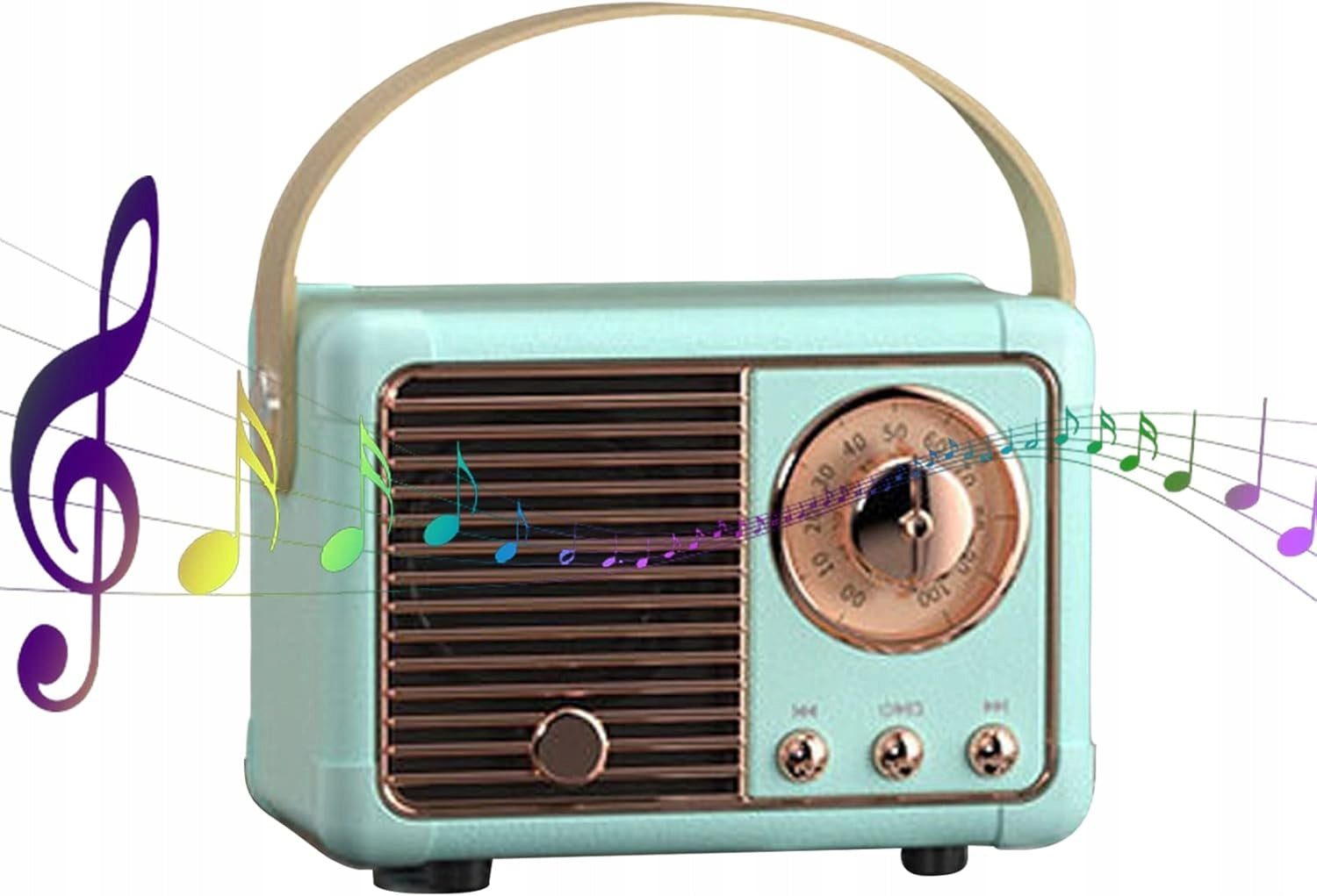 WIRELESS BLUETOOTH SPEAKER BLUE VINTAGE RETRO RADIO MINI
