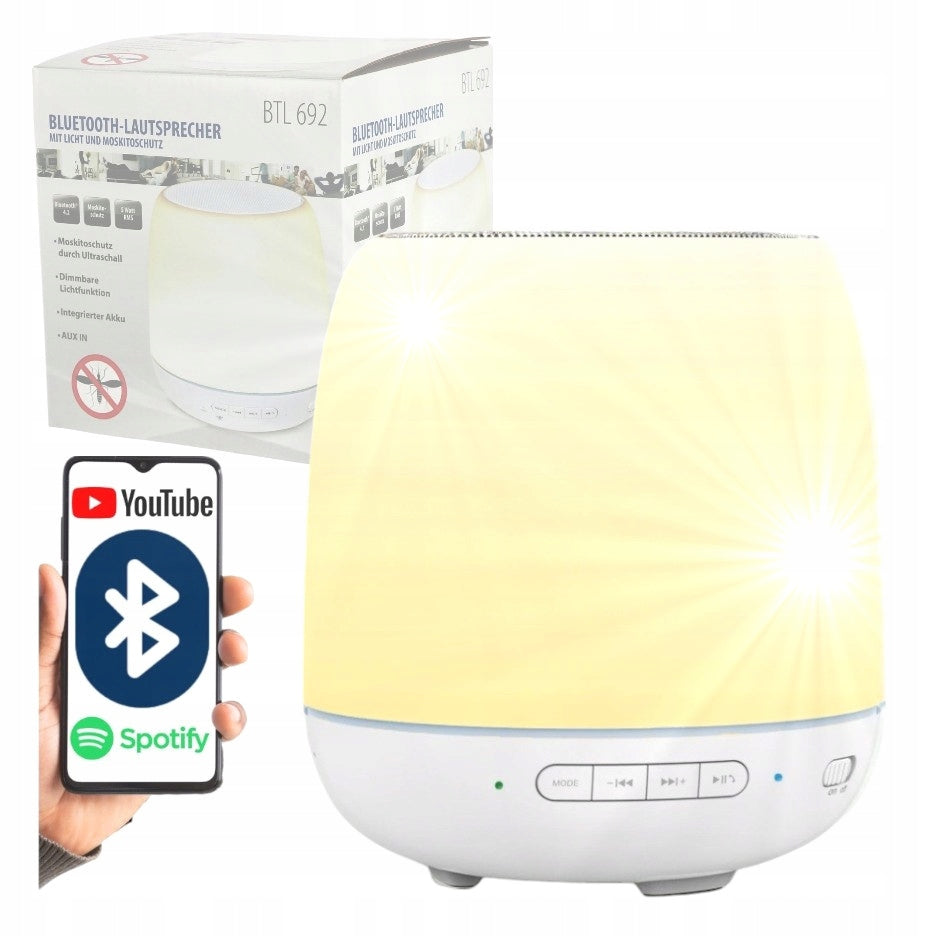 WIRELESS BLUETOOTH SPEAKER LED LAMP HOME CAMPING WHITE FOR MOSQUITOES