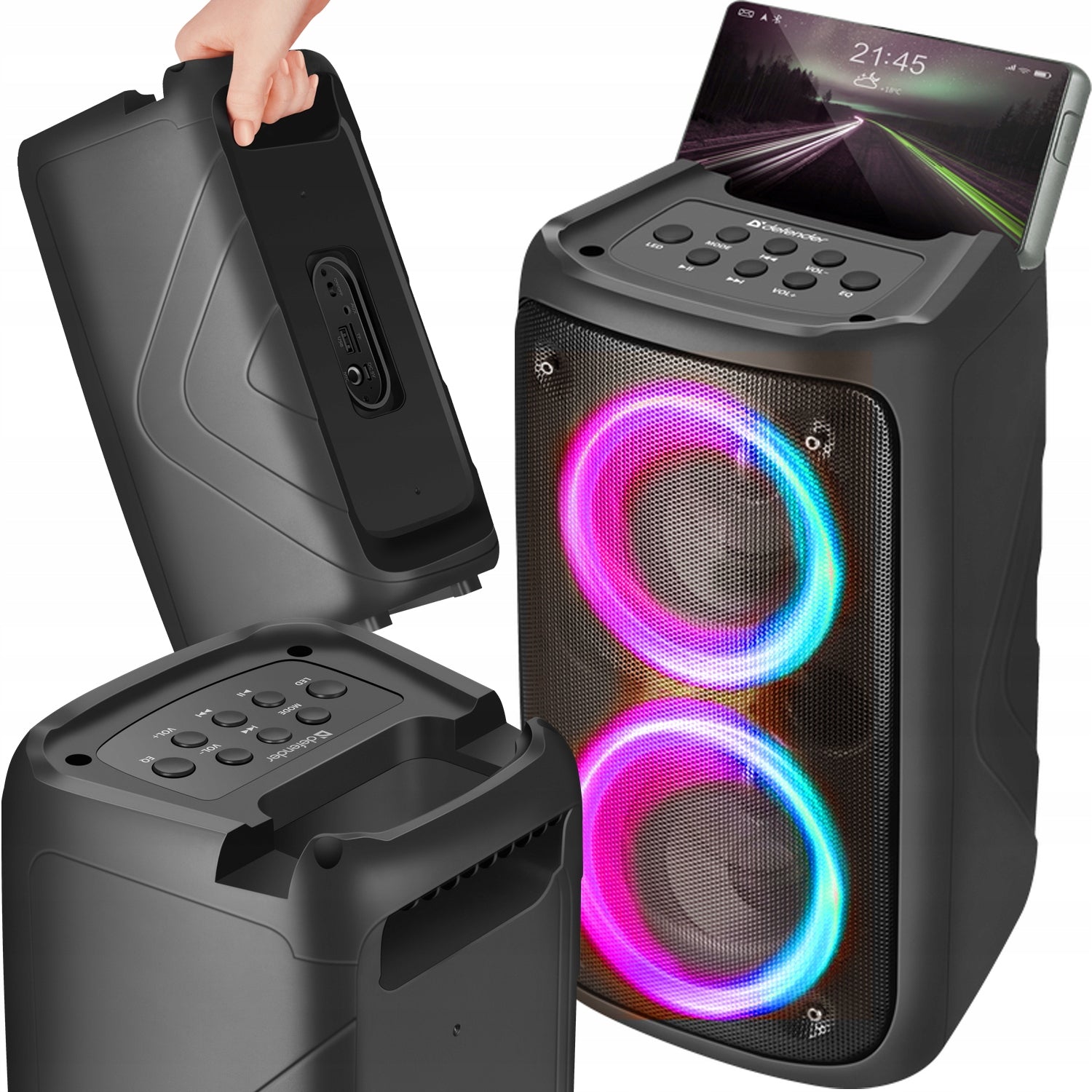 WIRELESS BLUETOOTH SPEAKER PORTABLE 1300W MOBILE KARAOKE FM USB SD