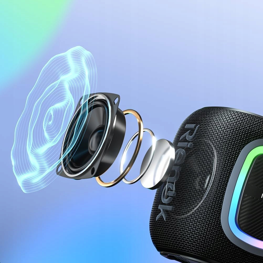 WIRELESS BLUETOOTH SPEAKER RIENOK S2 RGB LED USB/AUX/TF BLACK Manufacturer code 6916472355361