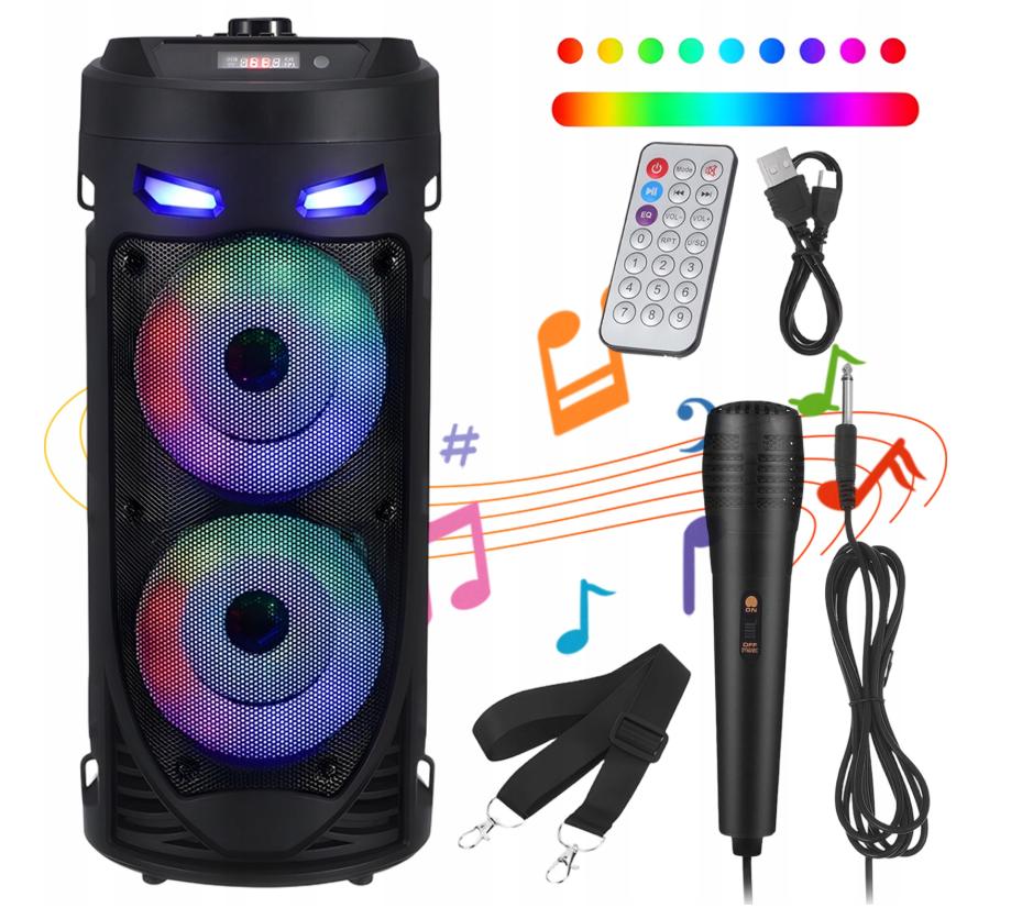 WIRELESS BLUETOOTH SPEAKER TWS KARAOKE LED RGB MICROPHONE HOME REMOTE CONTROL Packaging status original