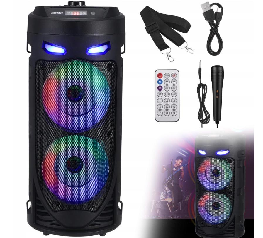 WIRELESS BLUETOOTH SPEAKER TWS KARAOKE LED RGB MICROPHONE HOME REMOTE CONTROL