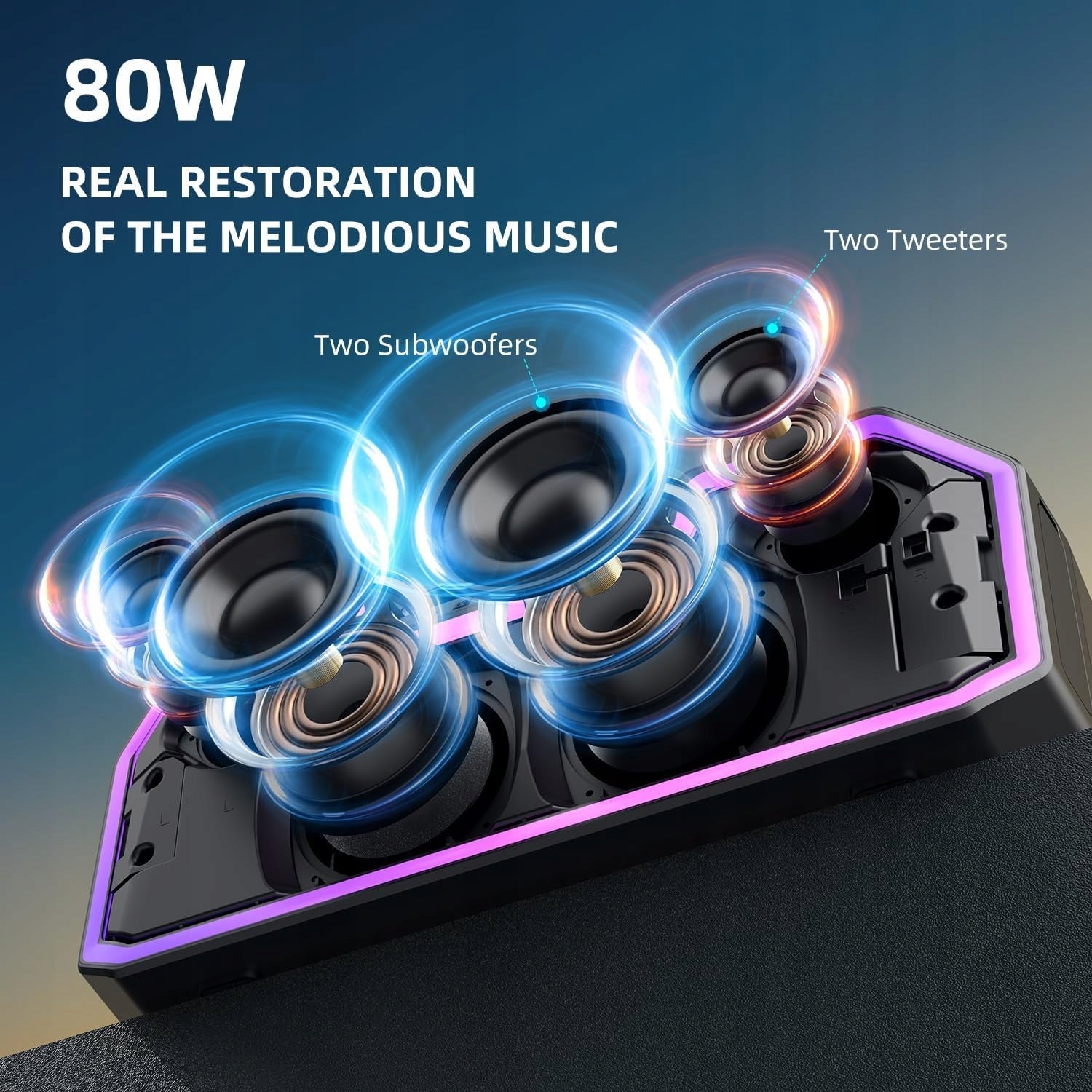 WIRELESS BLUETOOTH SPEAKER ZEALOT S57 80W 16000 mAh BT 5.2 USB AUX Packaging status original