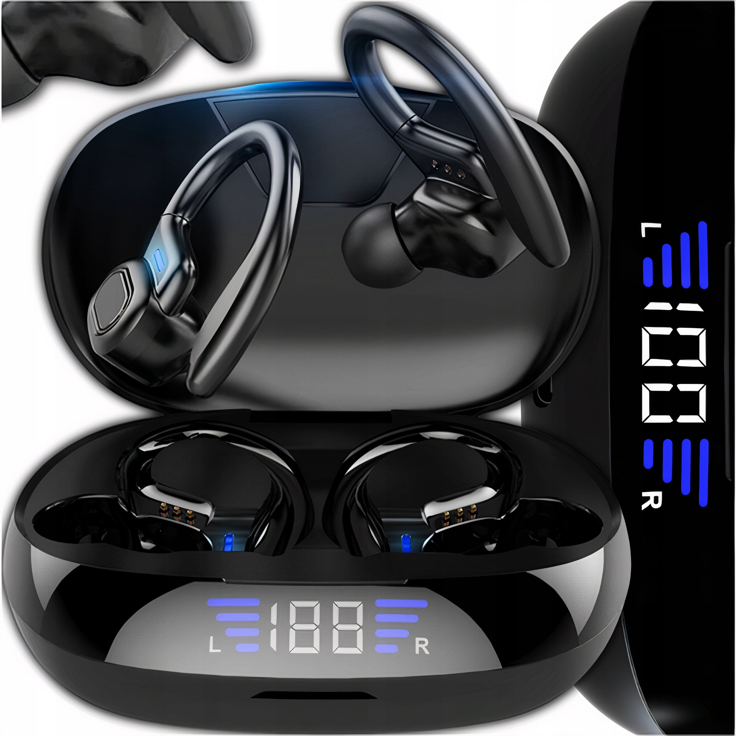 WIRELESS BLUETOOTH SPORTS HEADPHONES FOR RUNNING POWERBANK MICROPHONE