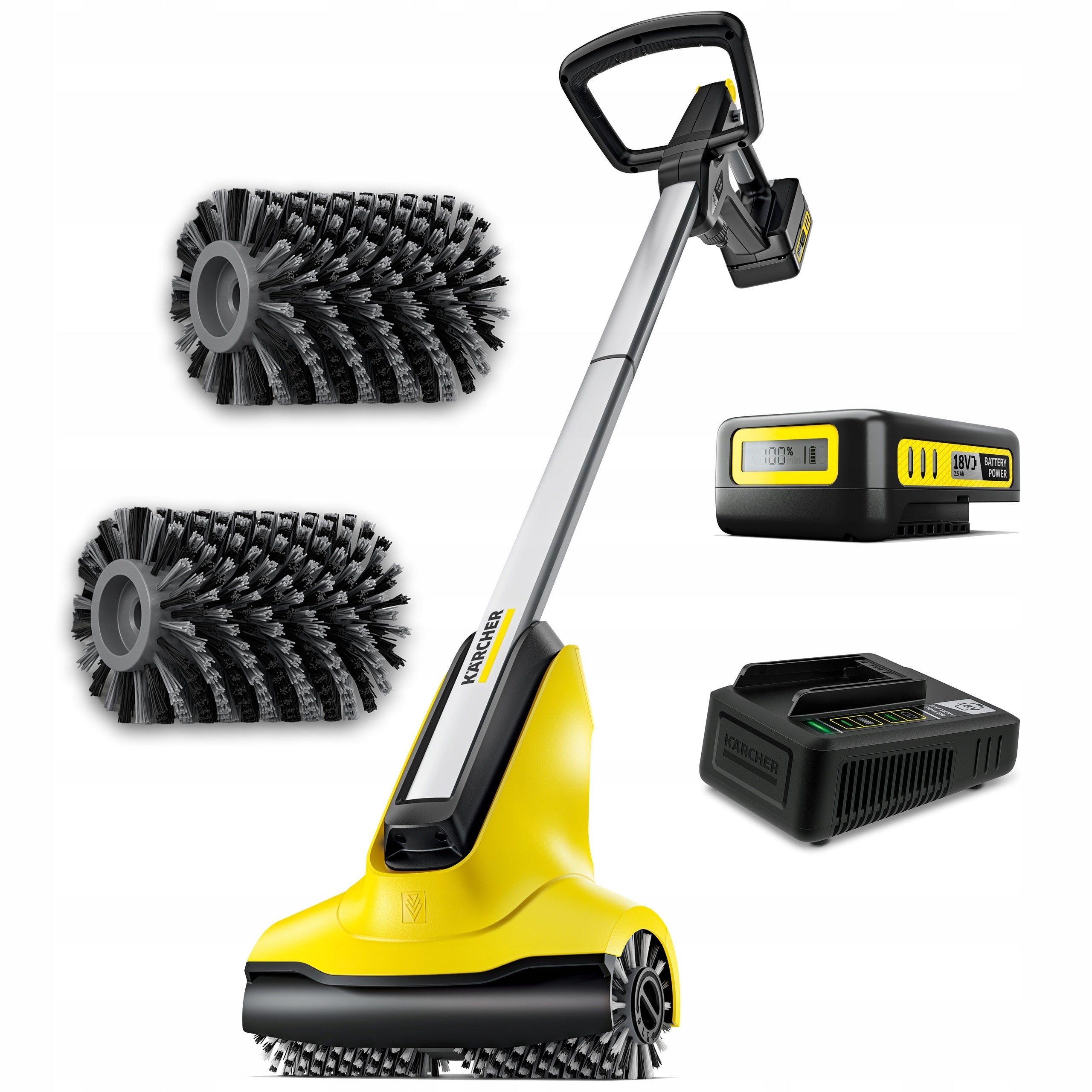 WIRELESS BRUSH FOR TERRACES KARCHER PCL 3-18 PATIO SET WITH BATTERY