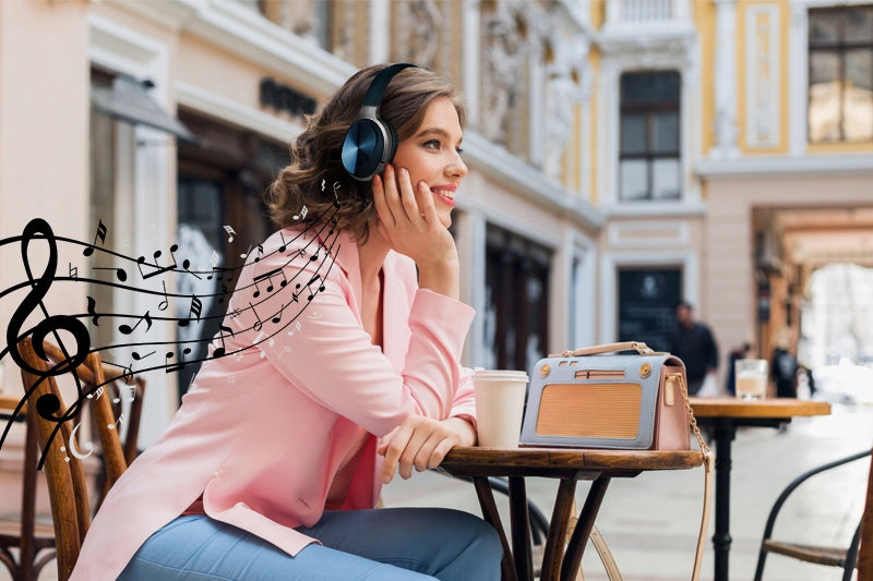 WIRELESS BT HEADPHONES FOR PHONE AND COMPUTER Color blue
