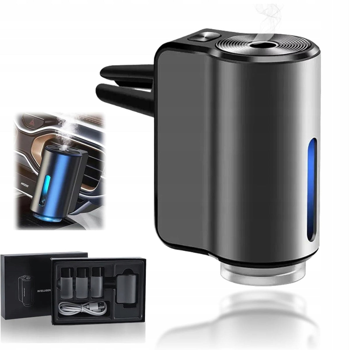 WIRELESS CAR DIFFUSER LED AROMATIZER WITH + 3 Scent Packaging status original