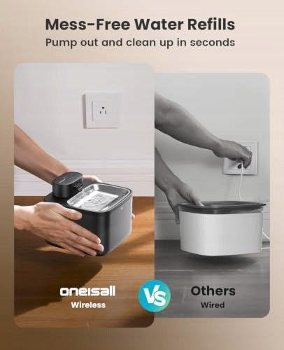 WIRELESS CAT FOUNTAIN 2 L QUIET 20 DB 3 MODES Brand Oneisall
