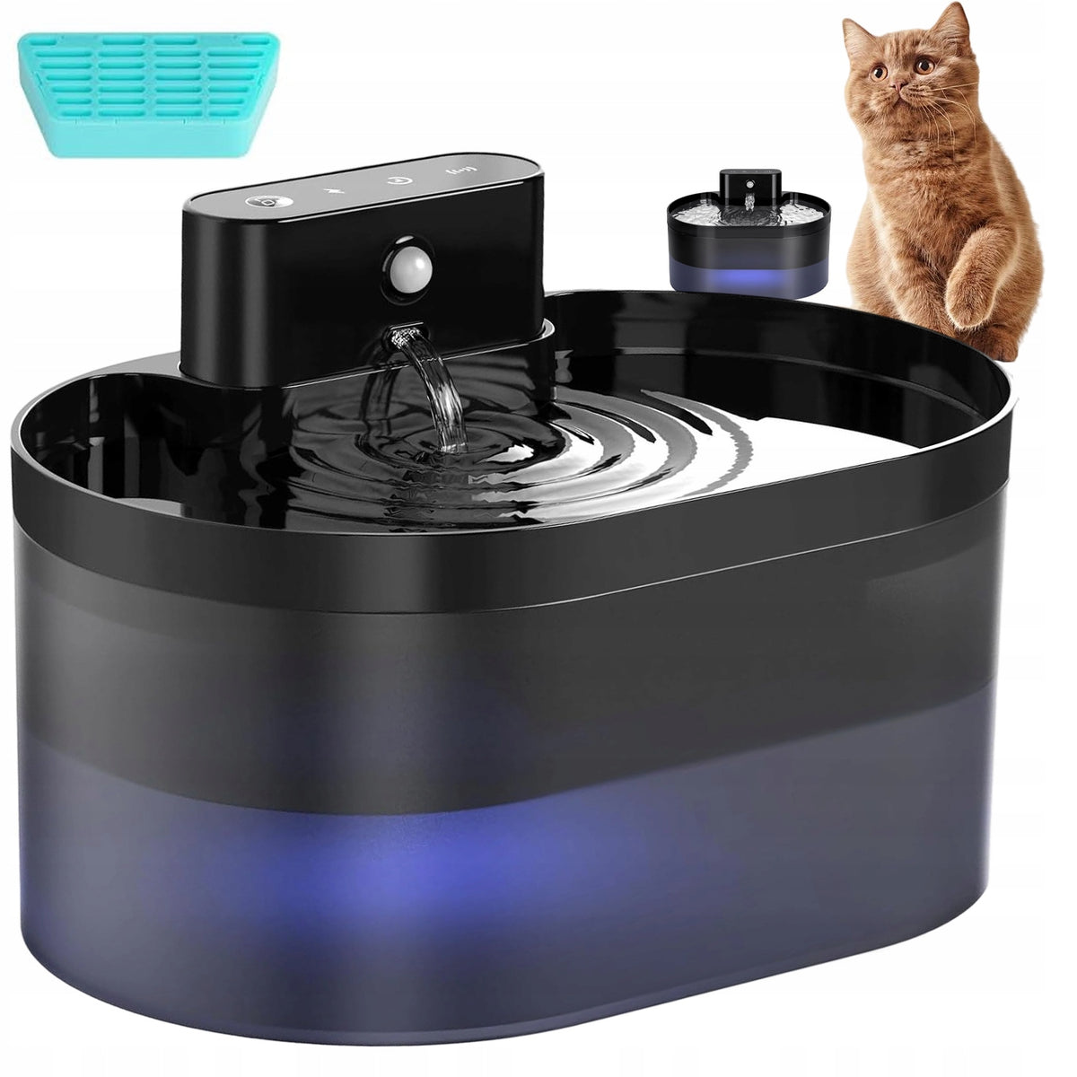 WIRELESS CAT WATER FOUNTAIN WITH 3 WATER FLOW MODES