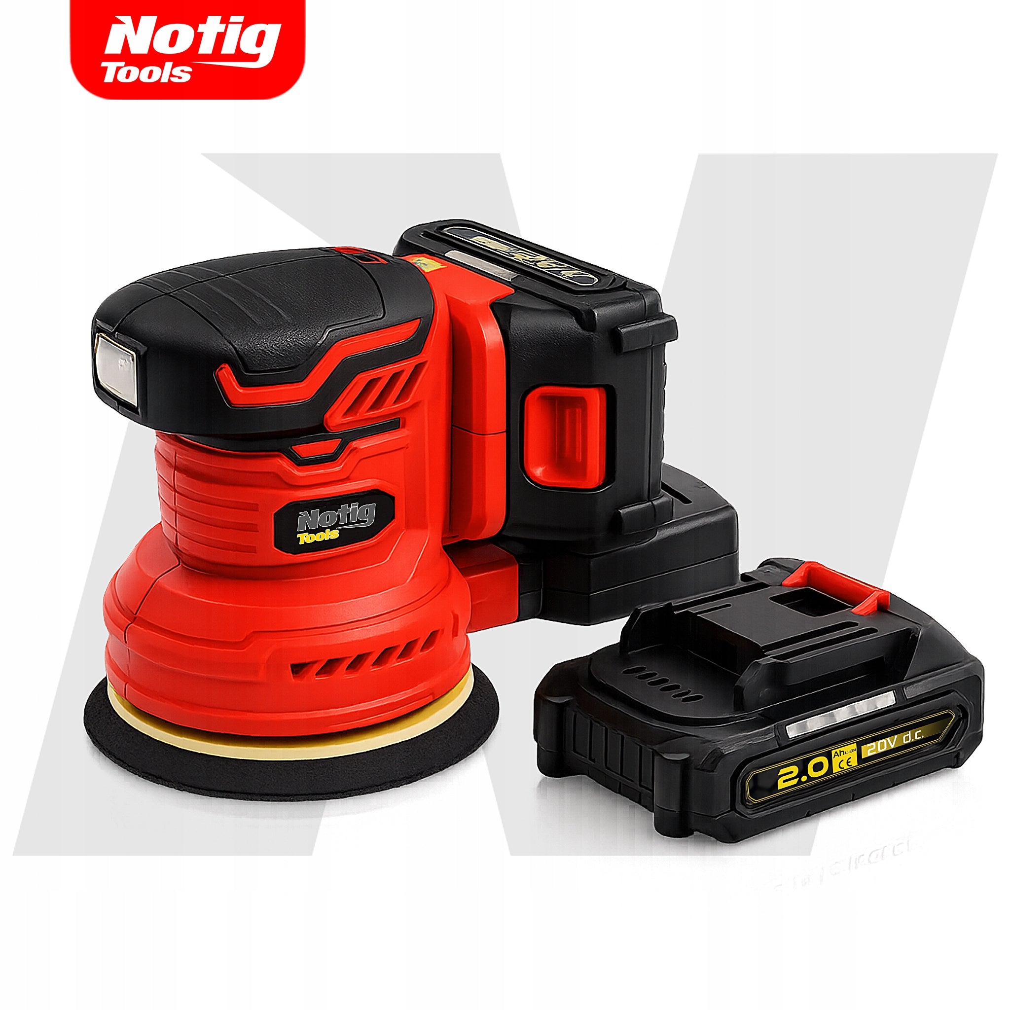 WIRELESS CORDLESS OSCILLATING GRINDER 125mm ADJUSTABLE + PAPER Manufacturer code N4357 SZLIFIERKA OSCYLACYJNA AKUMULATOROWA