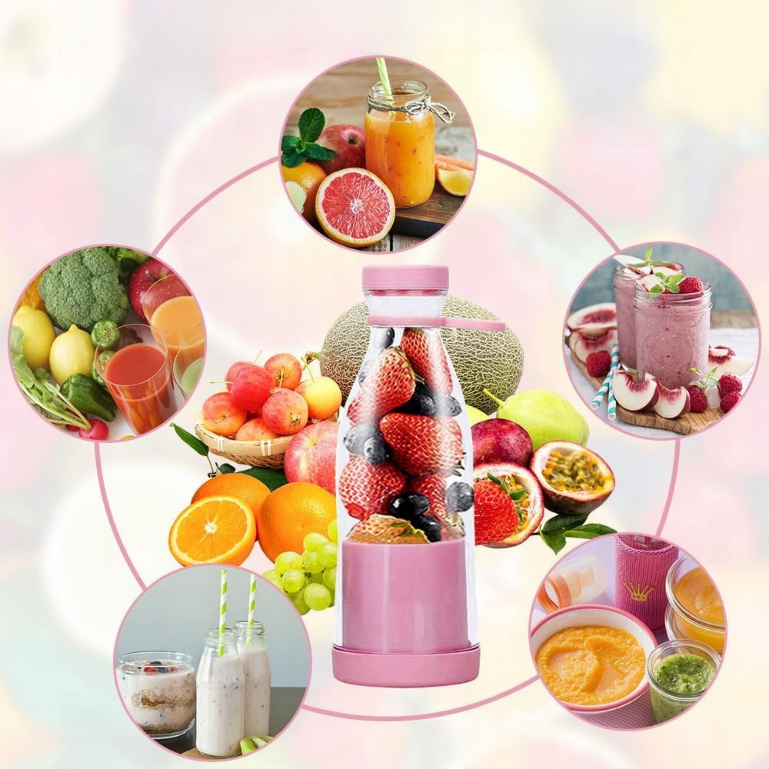 WIRELESS CUP BLENDER PORTABLE FOR SMOOTHIE COCKTAILS USB WATER BOTTLE EAN (GTIN) 5906090302985