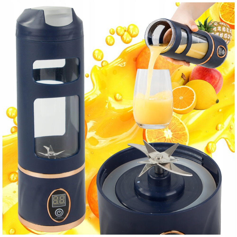 WIRELESS CUP BLENDER SMOOTHIE MUG MIXER 450 ml NAVY BLUE USB