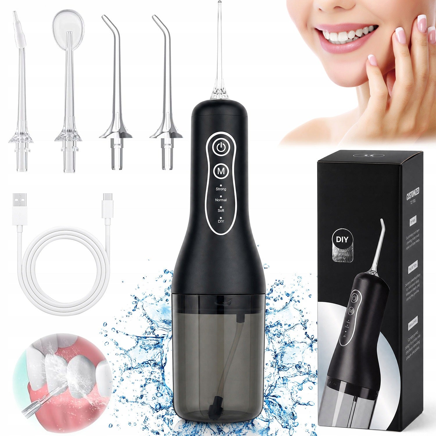 WIRELESS DENTAL IRRIGATOR 4 MODES MULTIFUNCTIONAL IPX7