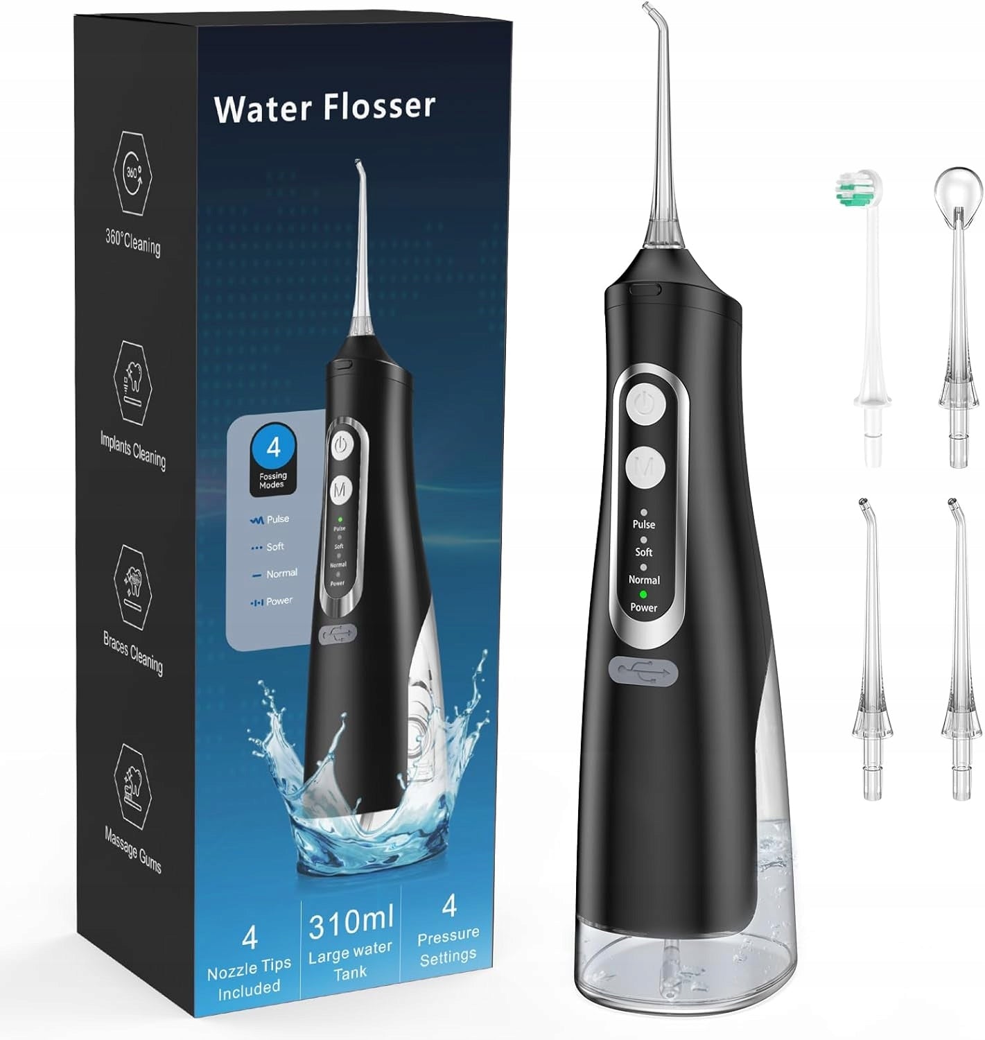 WIRELESS DENTAL IRRIGATOR 4 NOZZLES 4 MODES