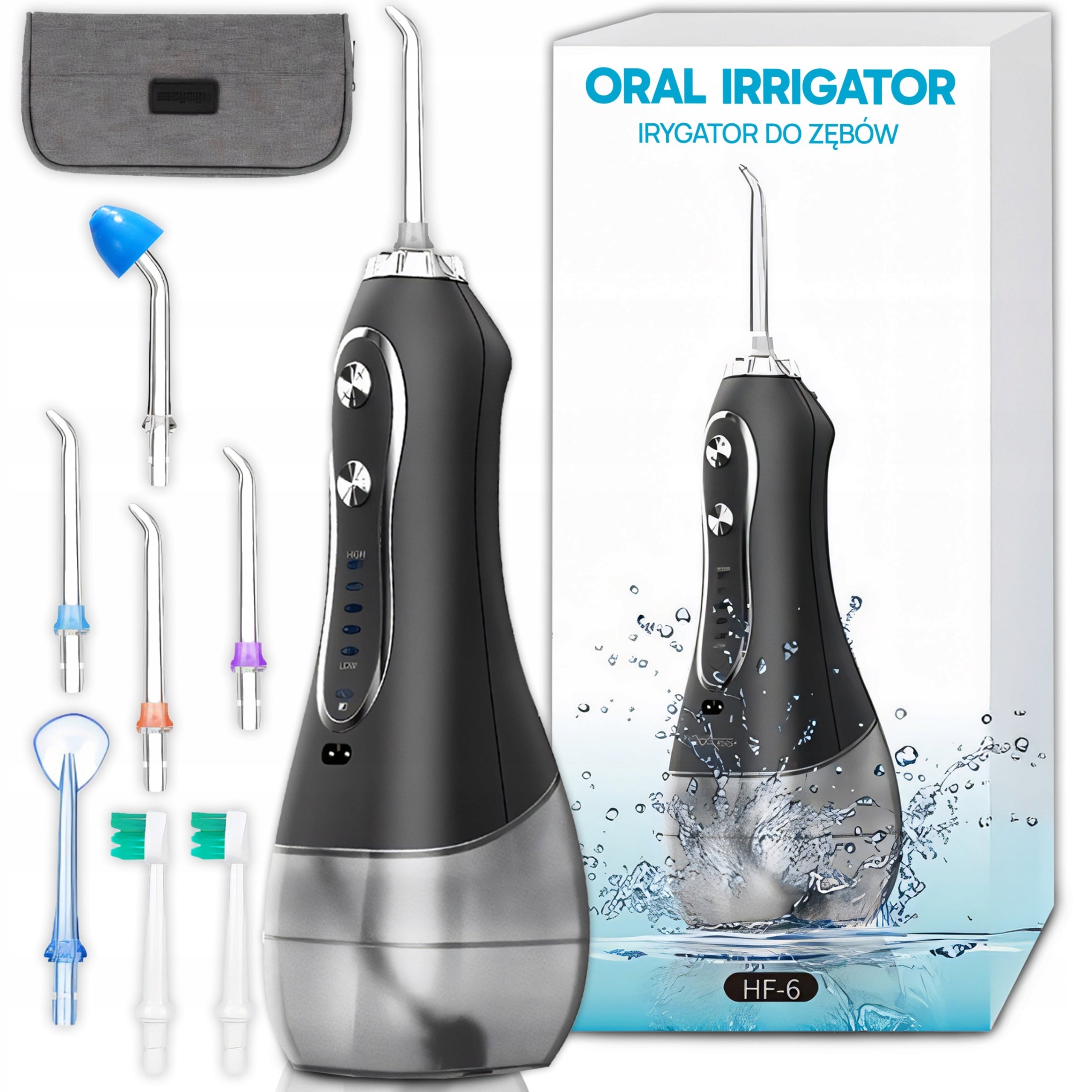 WIRELESS DENTAL IRRIGATOR 5 MODES 8 TIPS 300ML+ETUI