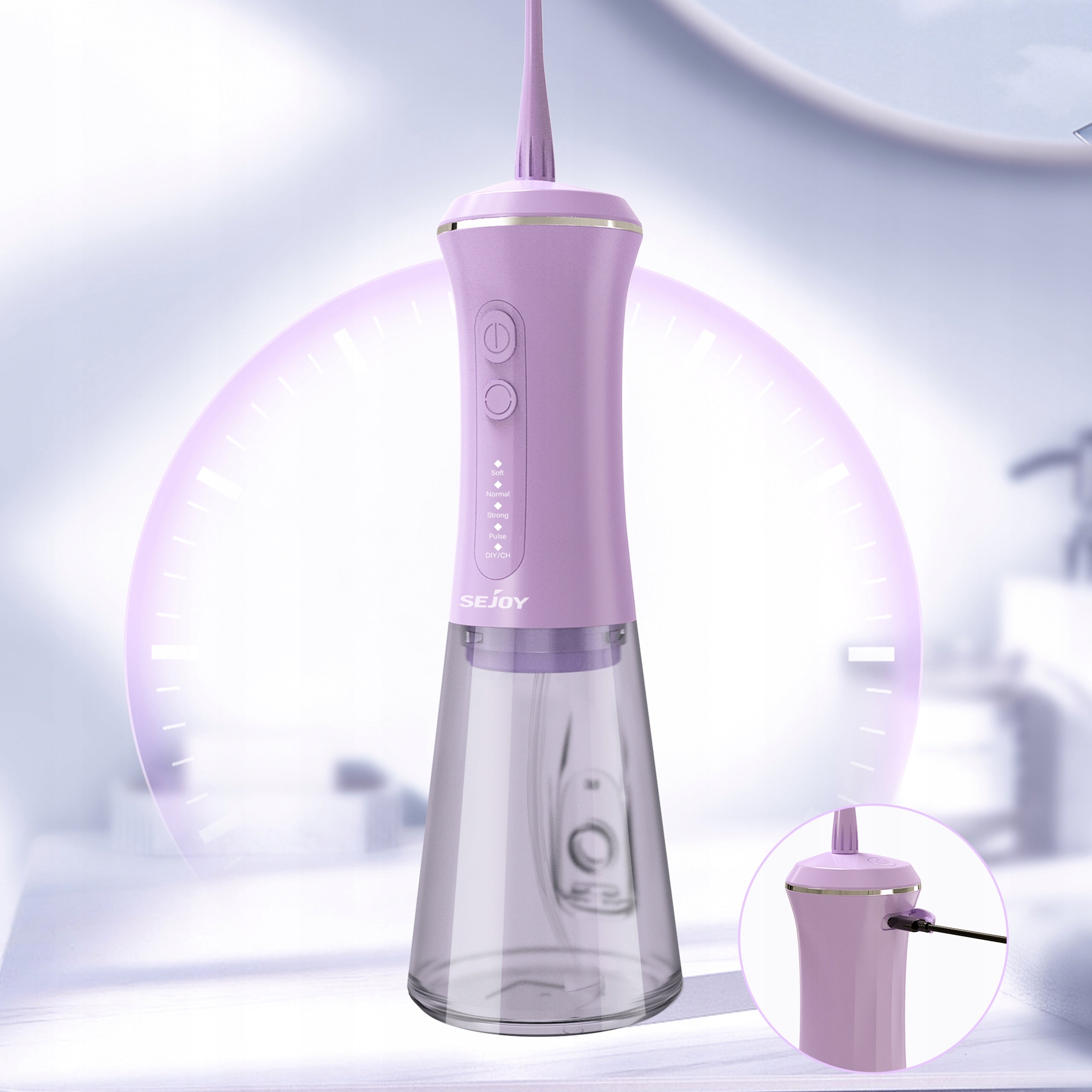 WIRELESS DENTAL IRRIGATOR 9 NOZZLES 5 OPERATING MODES 350ML Manufacturer code C12