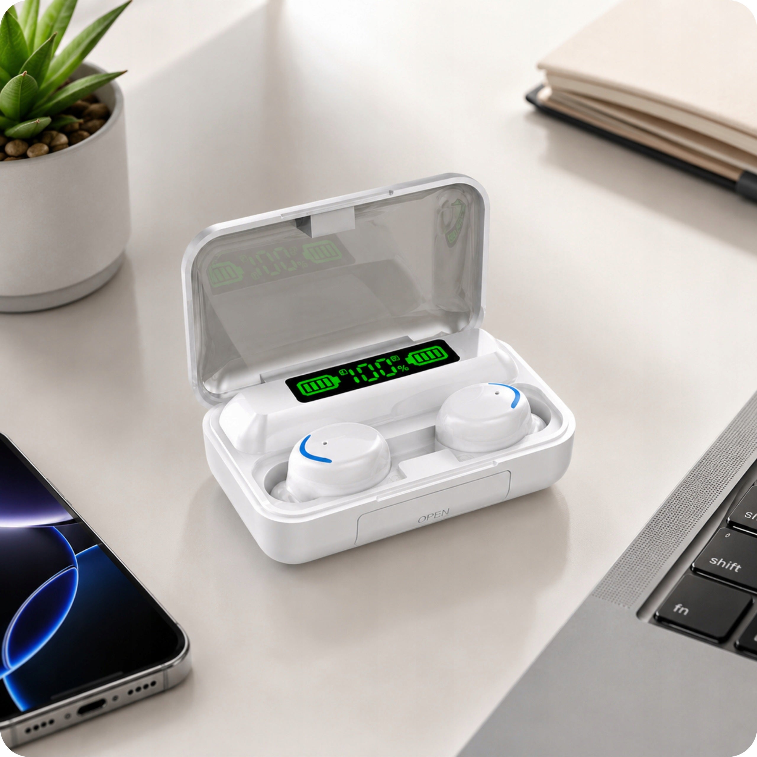 WIRELESS EARBUDS WHITE SPECDOM Manufacturer code SŁUCHAWKI DOUSZNE