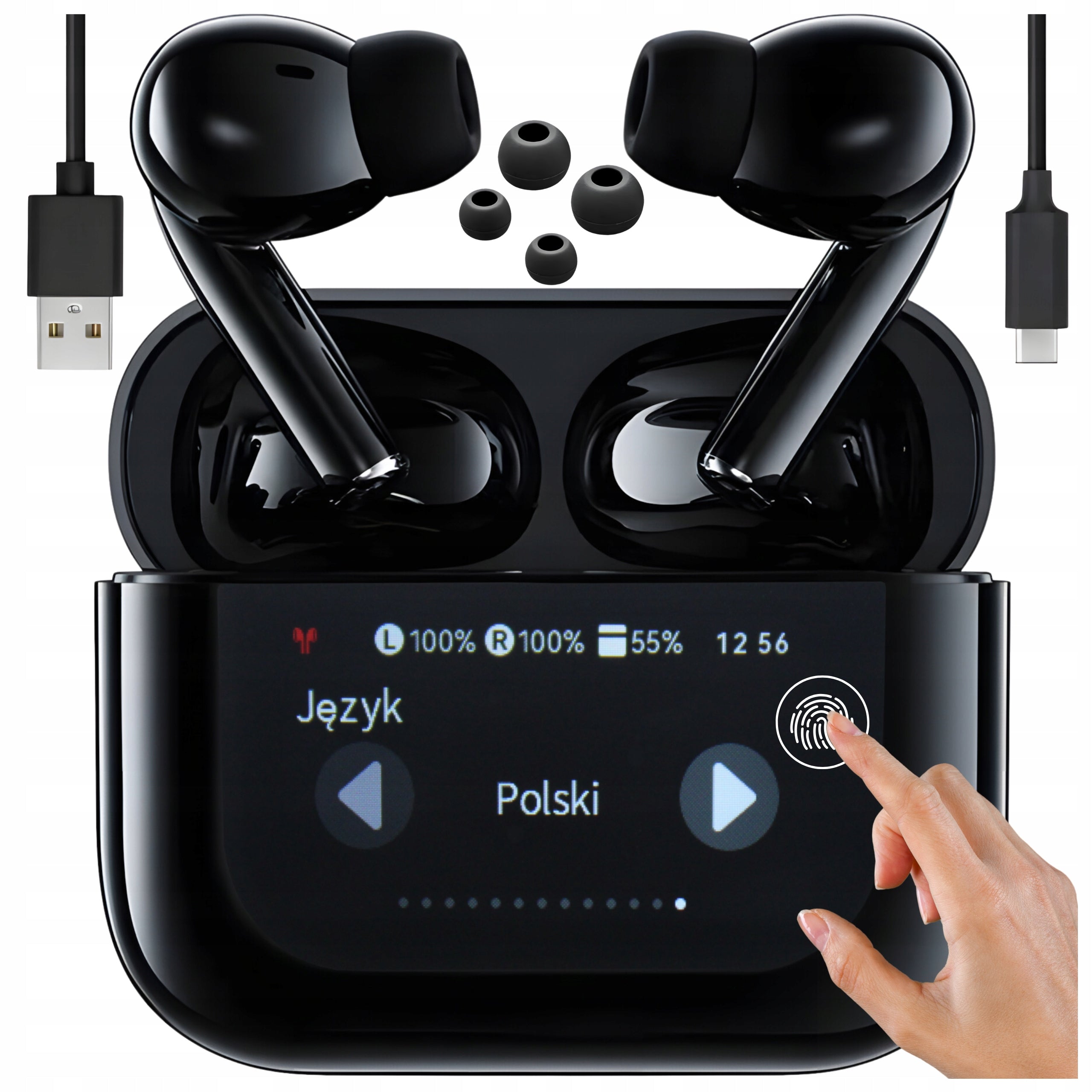 WIRELESS EARBUDS WITH MICROPHONE IN-EAR BLUETOOTH ANC TWS