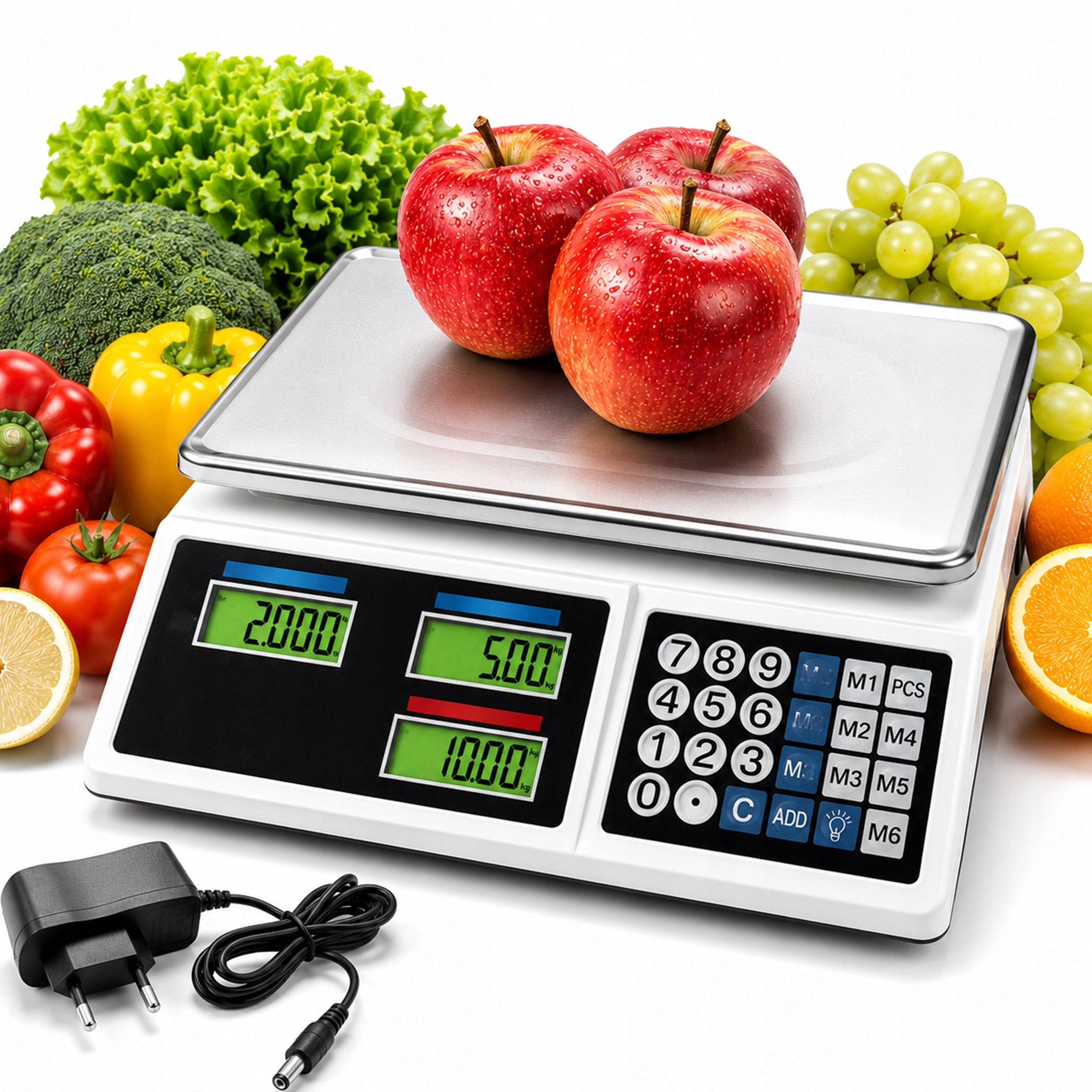 WIRELESS ELECTRIC SCALE SHOP LCD DISPLAY 40KG 2g RECHARGEABLE BATTERY