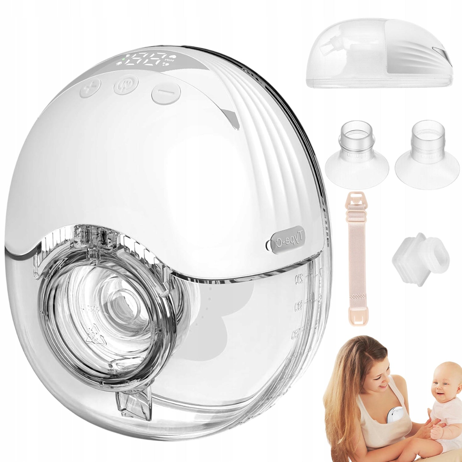 WIRELESS ELECTRIC SHELL BREAST PUMP 4 MODES 12 LEVEL