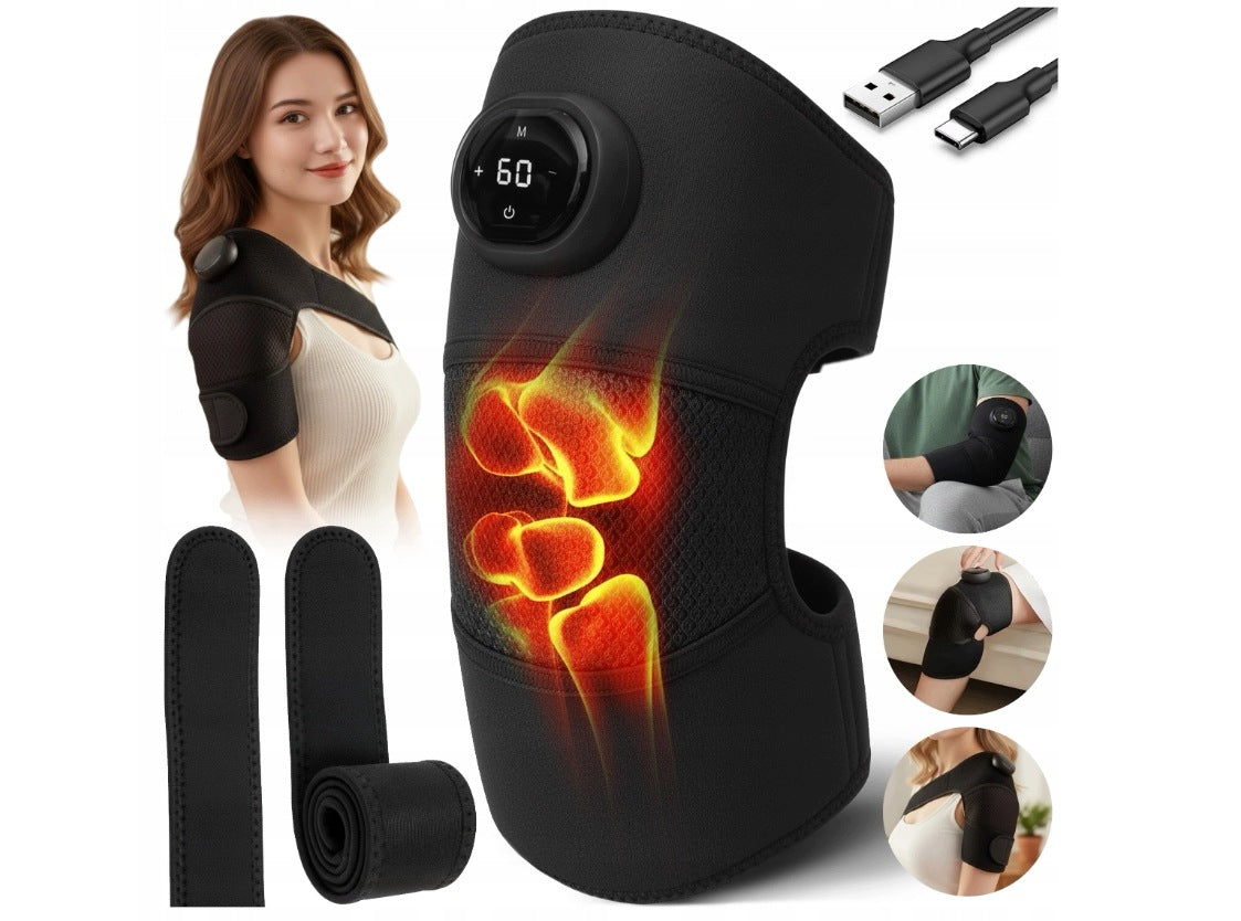 WIRELESS ELECTRIC SHOULDER KNEE MASSAGER WITH HEATING AND VIBRATION